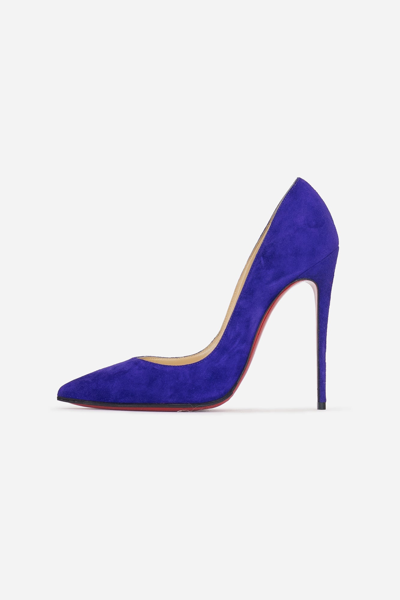 Bright Blue Suede Pointed Toe Pump