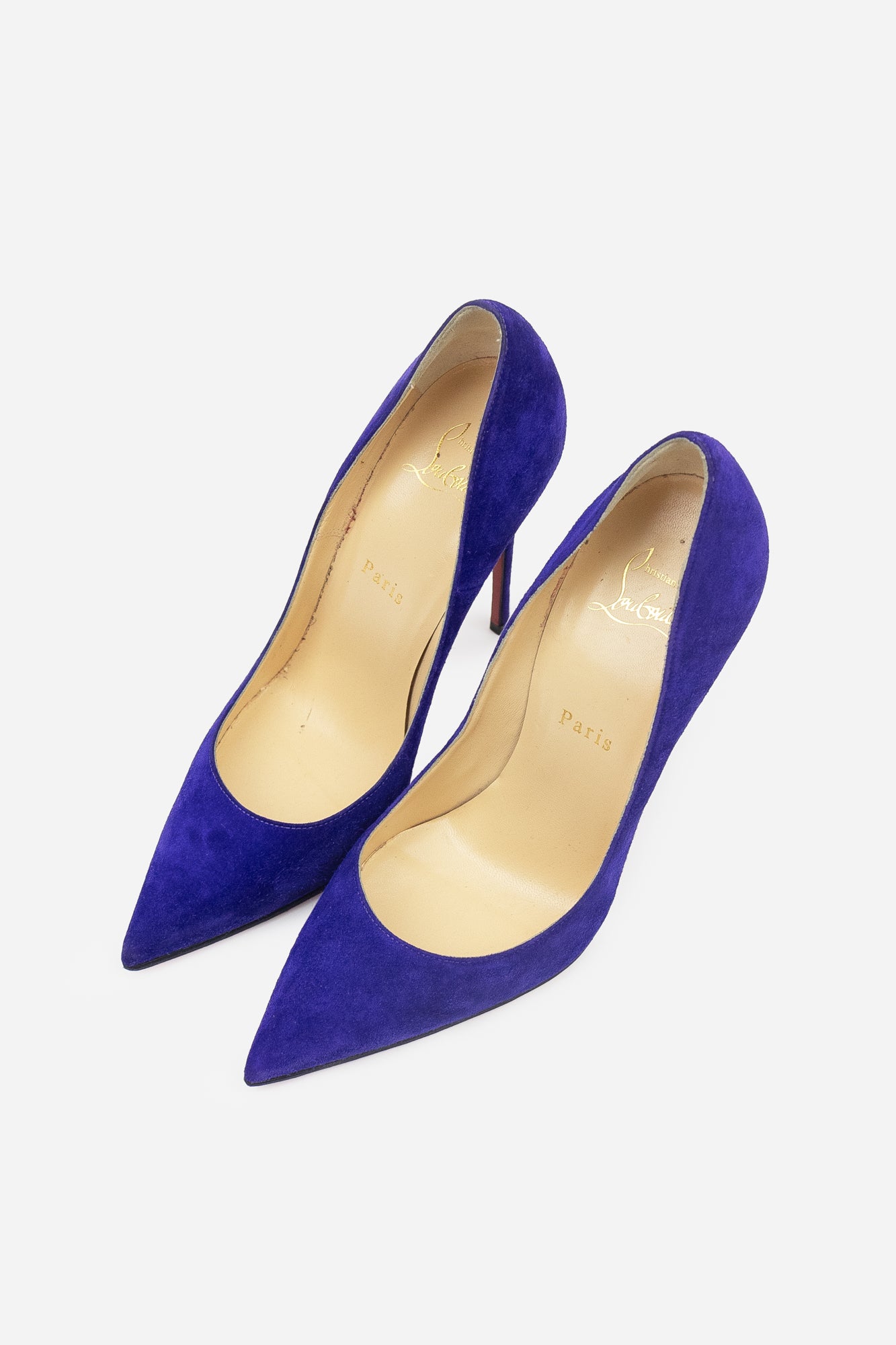 Bright Blue Suede Pointed Toe Pump