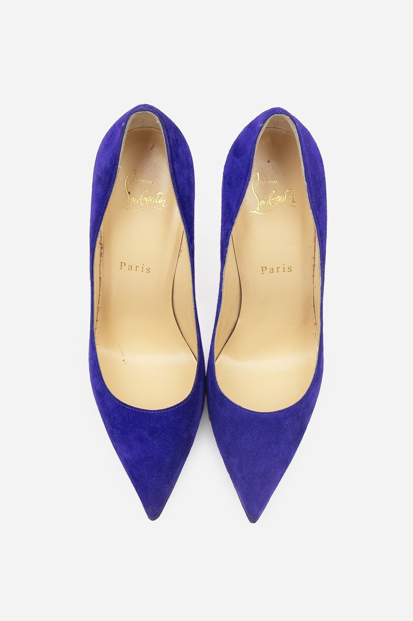 Bright Blue Suede Pointed Toe Pump