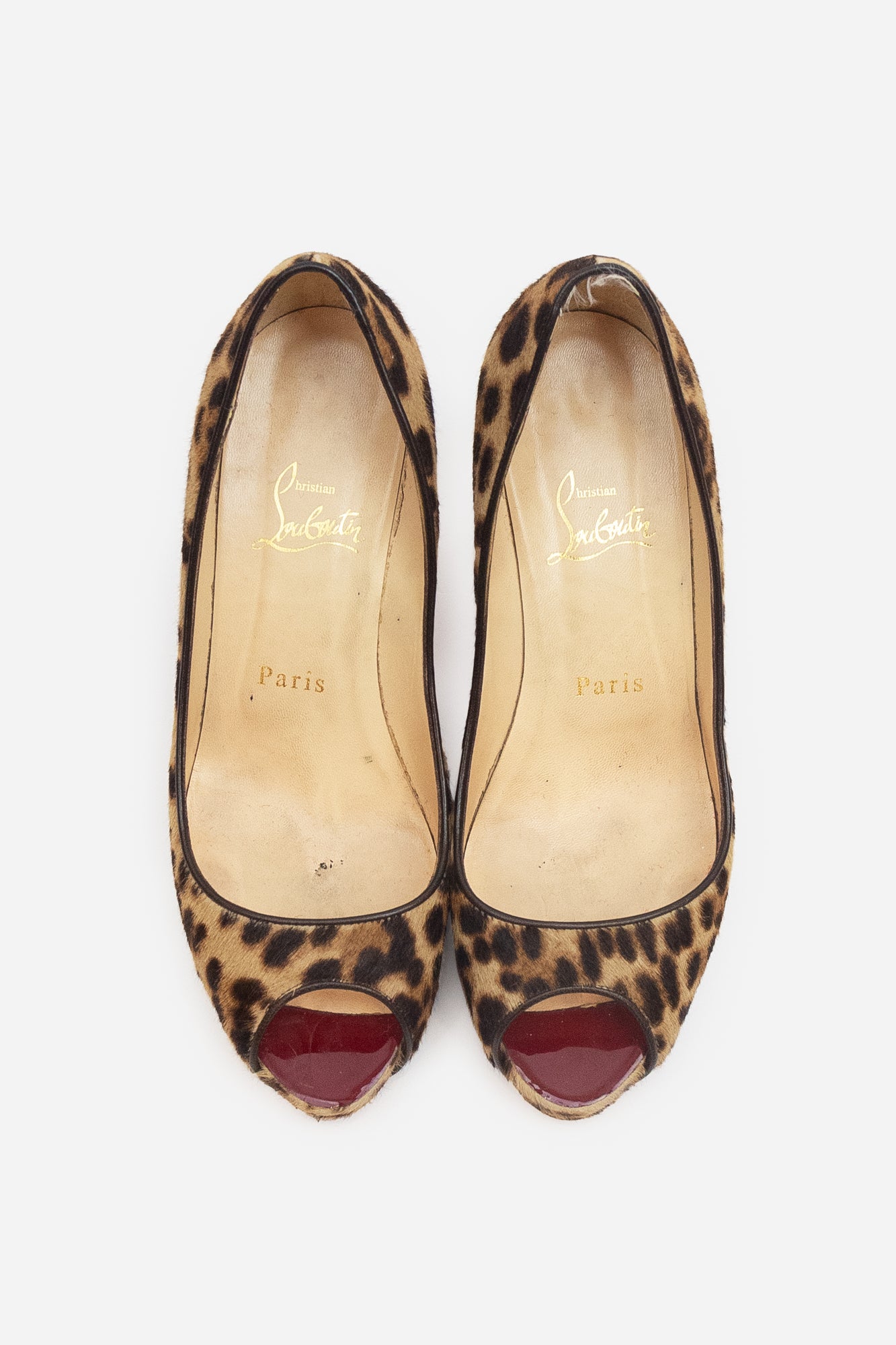 Fur Cheetah Print Open Toe Pumps