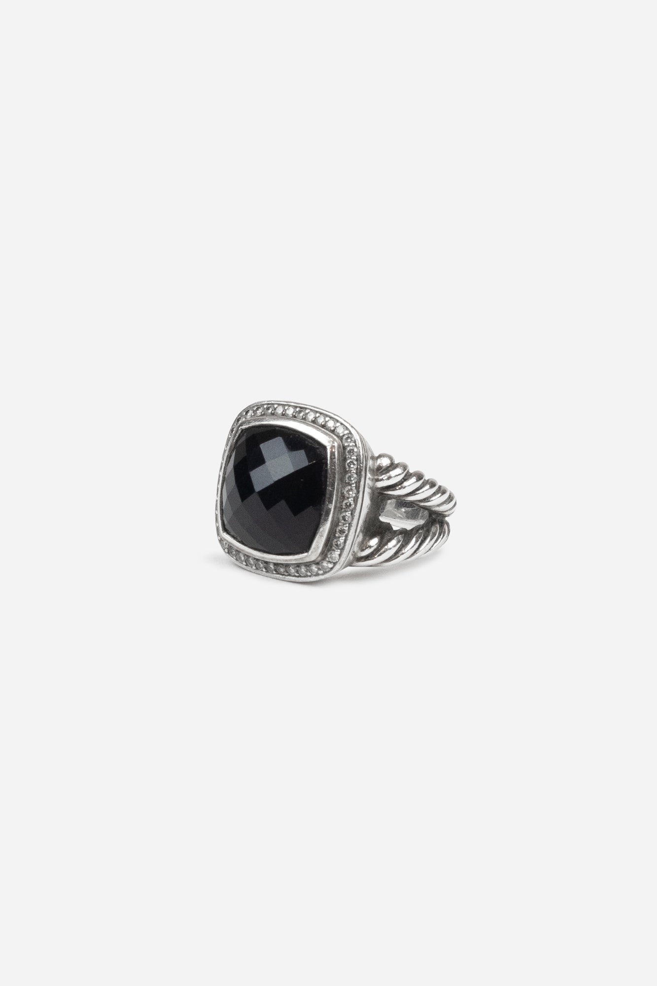 Silver, Onyx and Diamonds Albion Ring