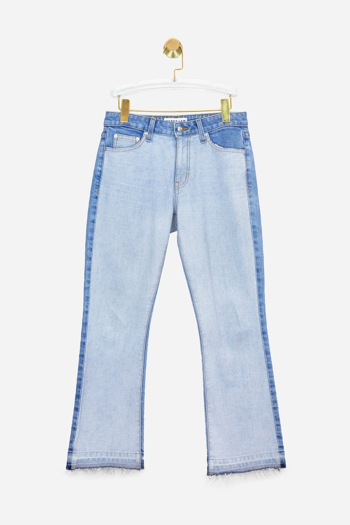 Two-Tone Denim with Distressed Bottoms
