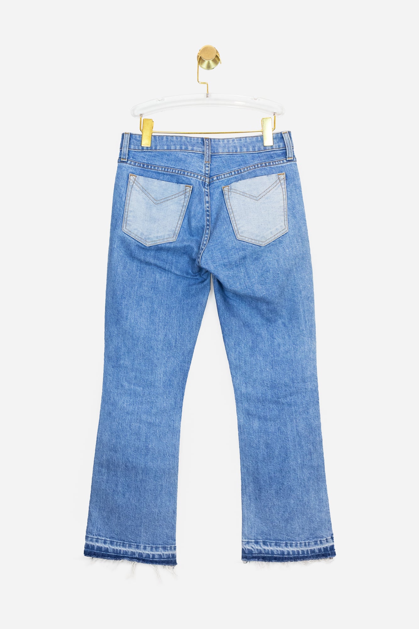 Two-Tone Denim with Distressed Bottoms