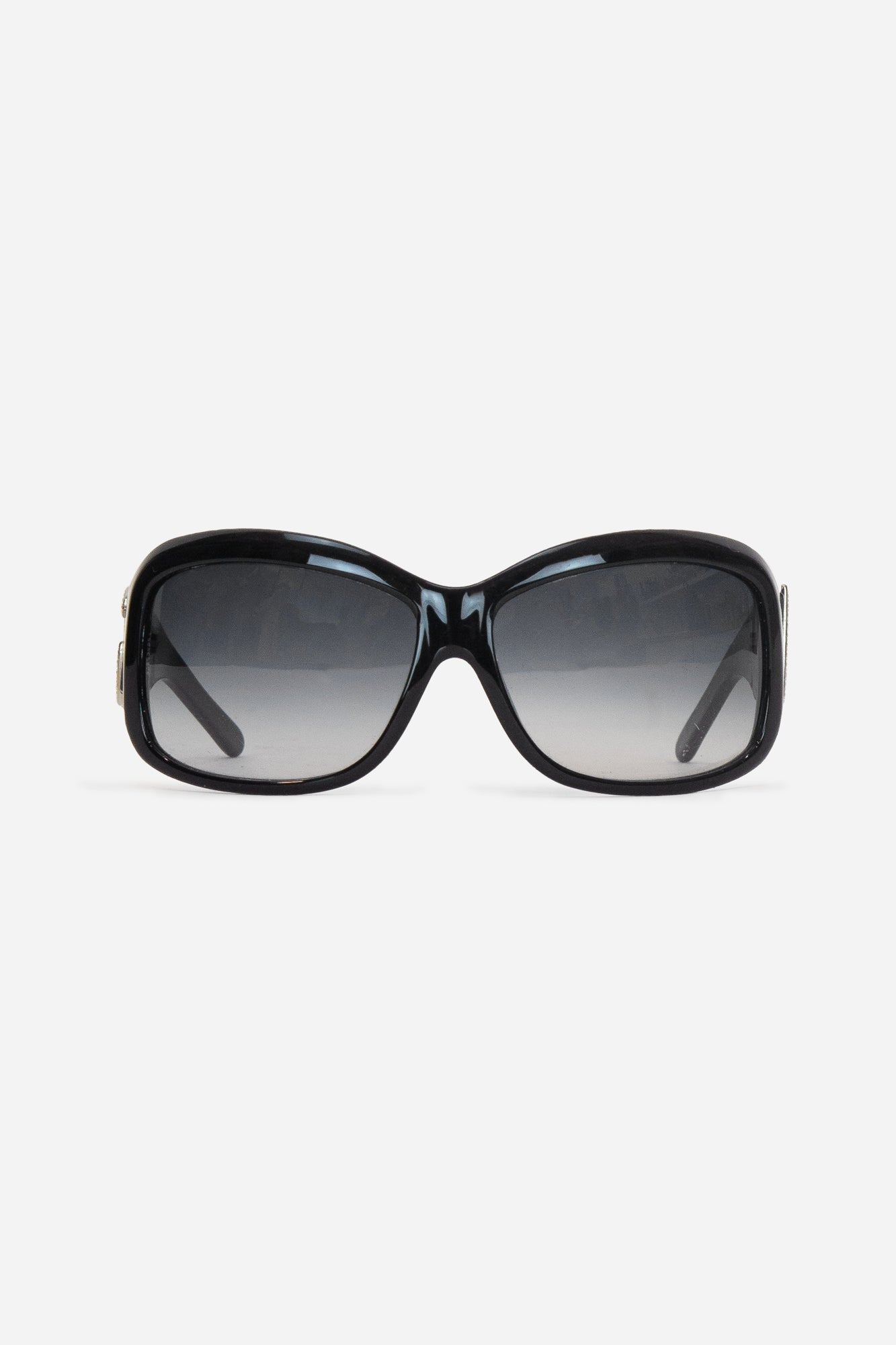 Black Round Frame Dimond Logo Sun Glasses