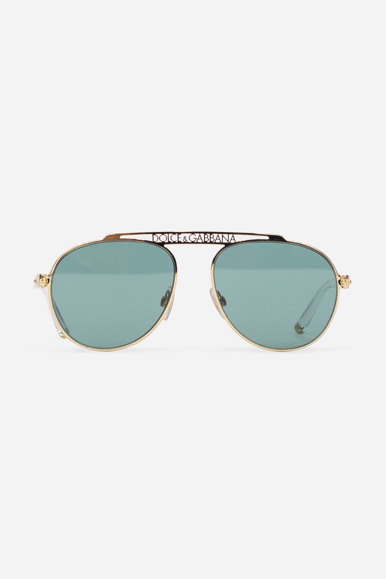 Gold Aviator Clear Arm Sunglasses