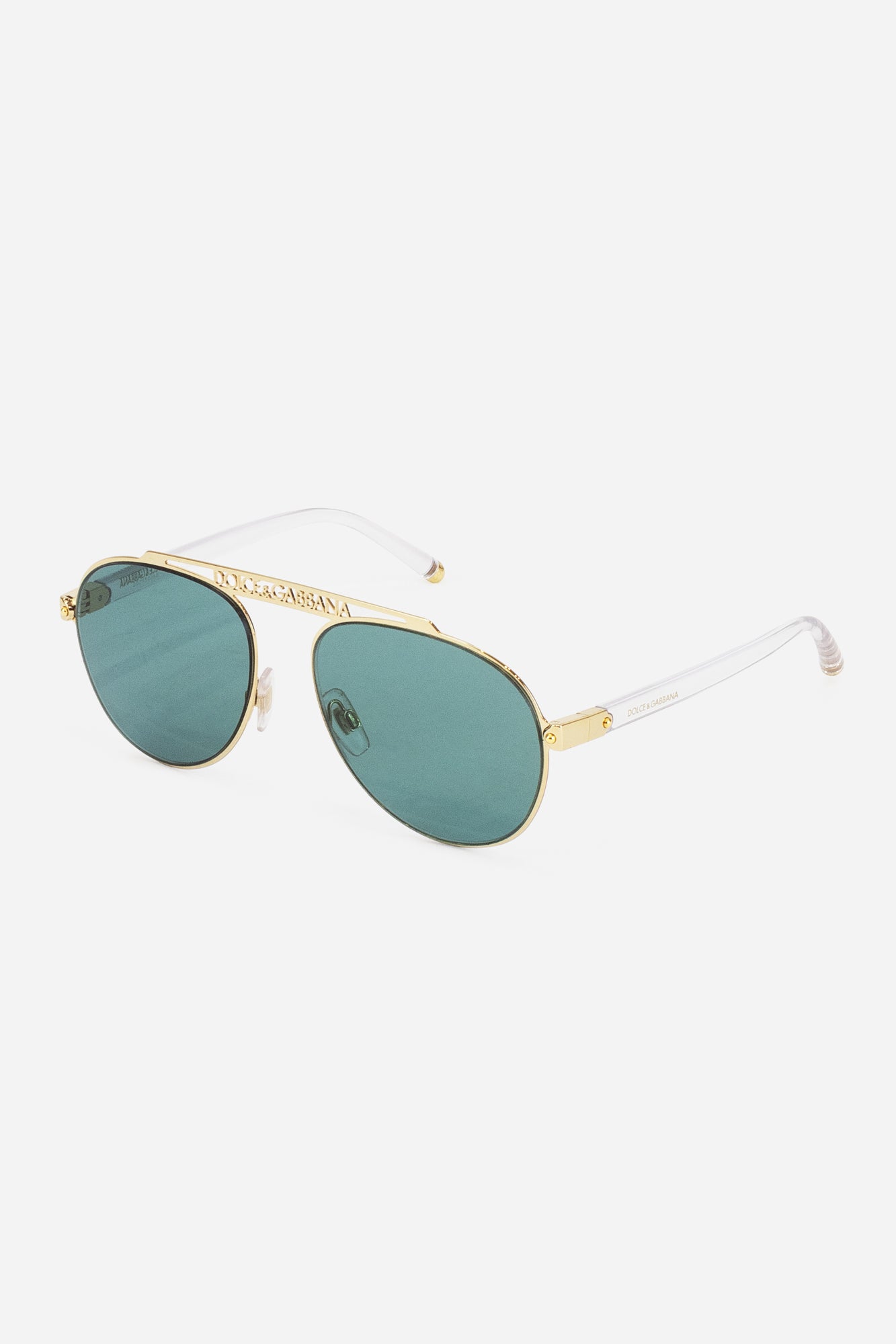 Gold Aviator Clear Arm Sunglasses