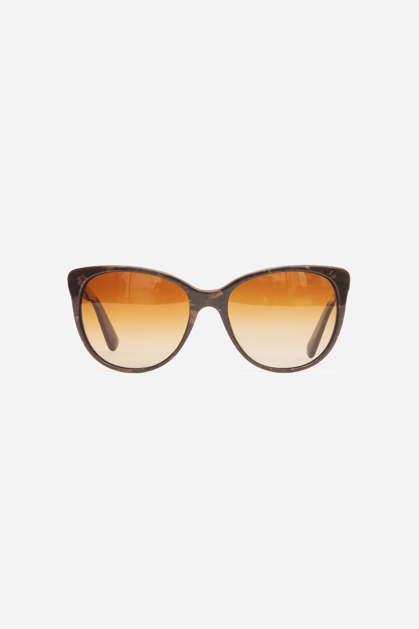 Tortoise Round Frame Link Arm Sunglasses