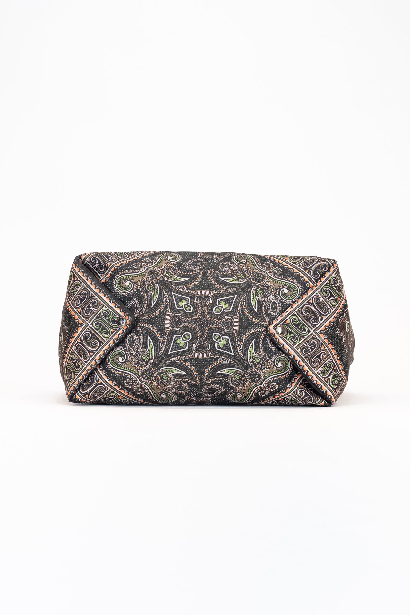 Black Paisley V-Flap Shoulder Bag