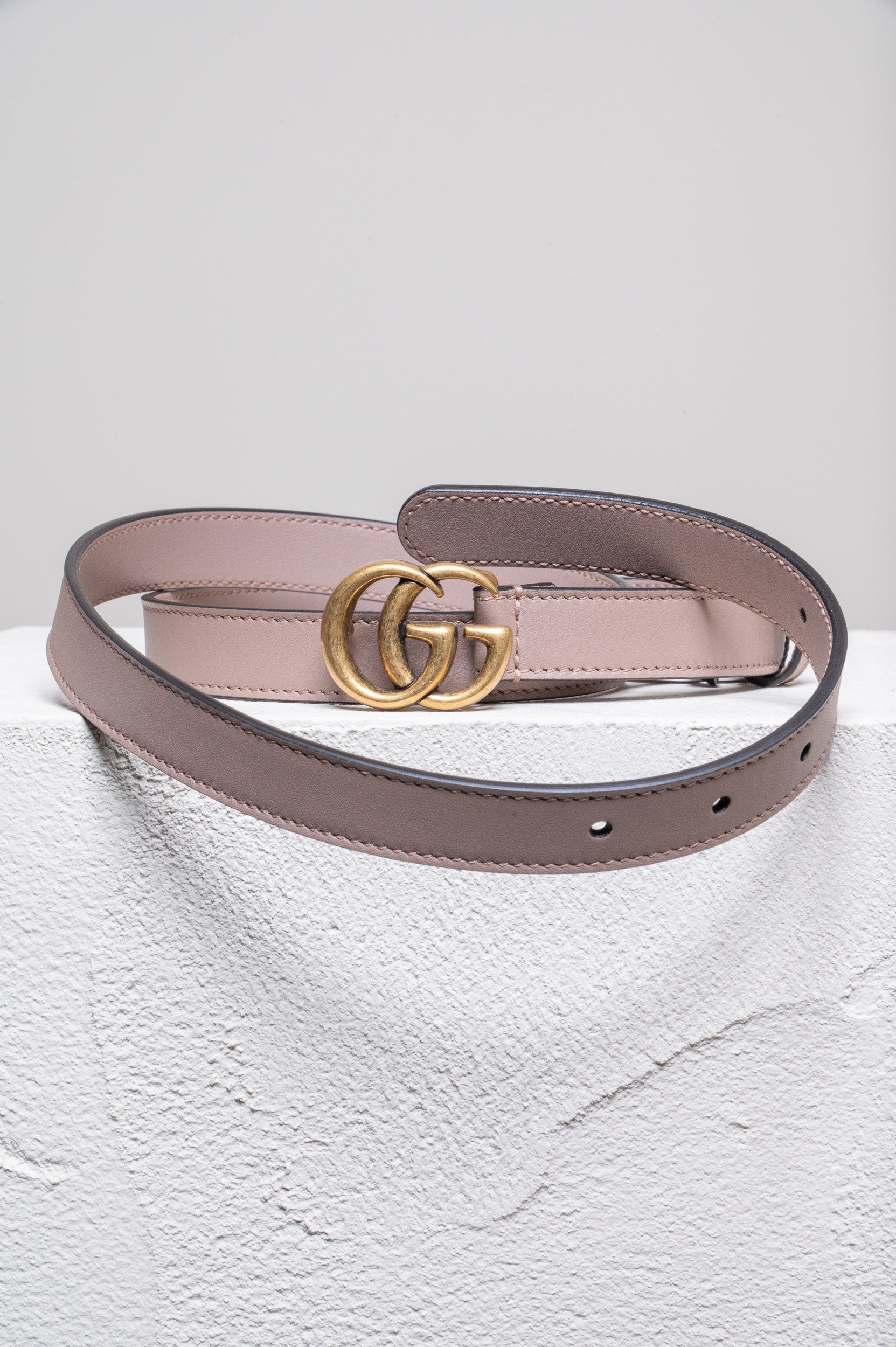 Taupe GG Marmont Belt Leather