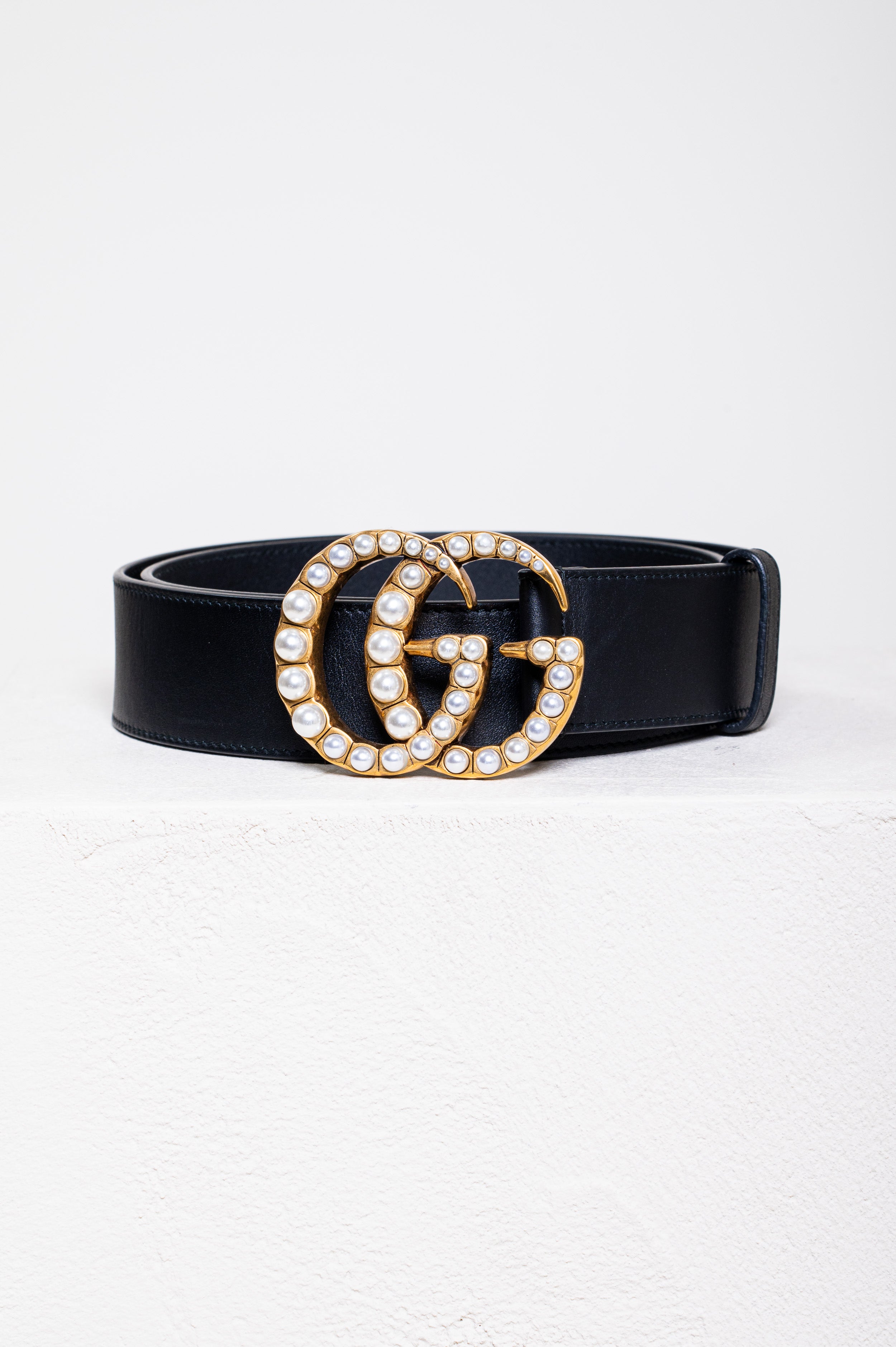 Pearl GG Belt Leather/Metal/Pearl