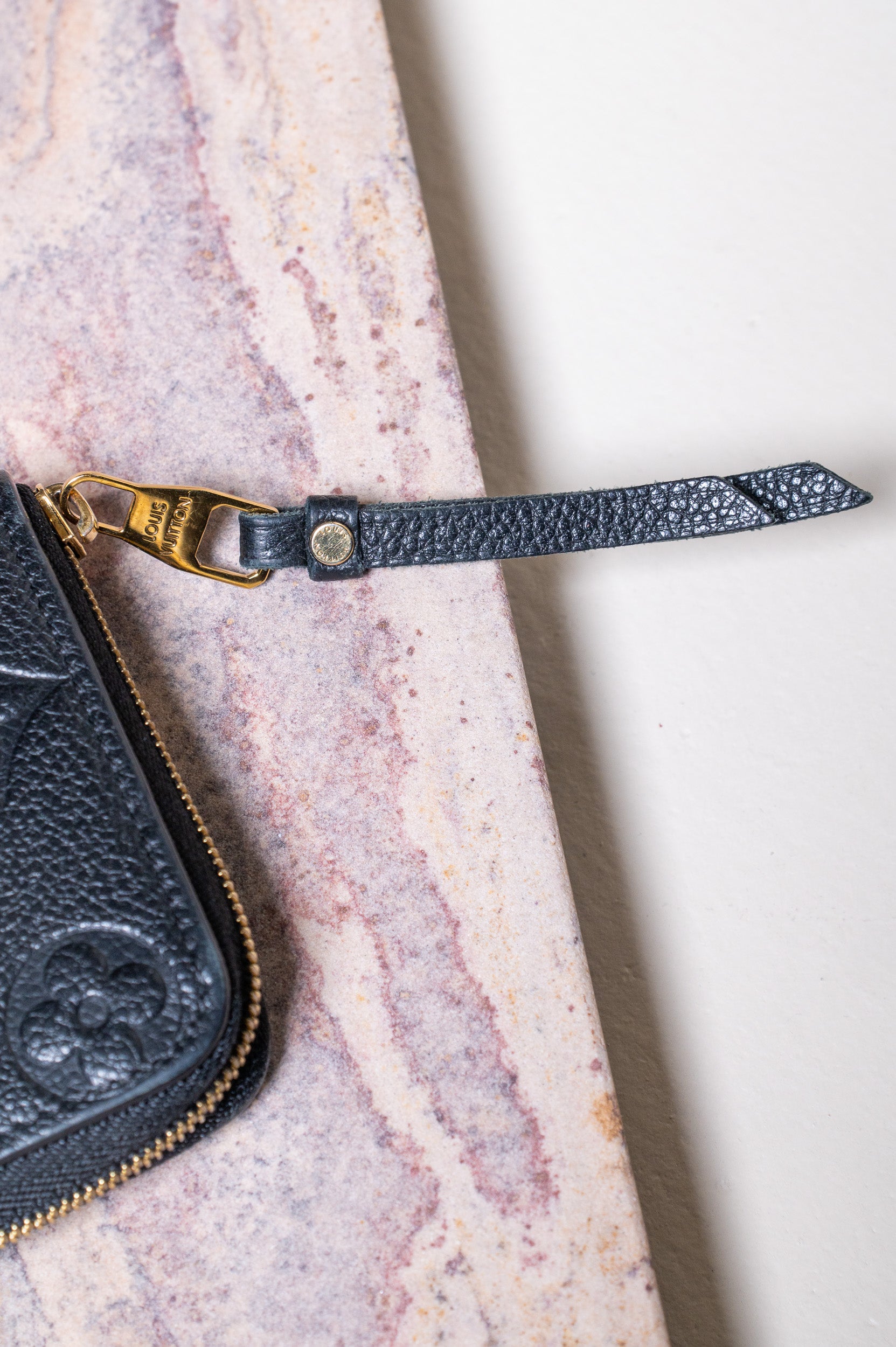 Black Embossed Monogram Zippy coin purse Leather