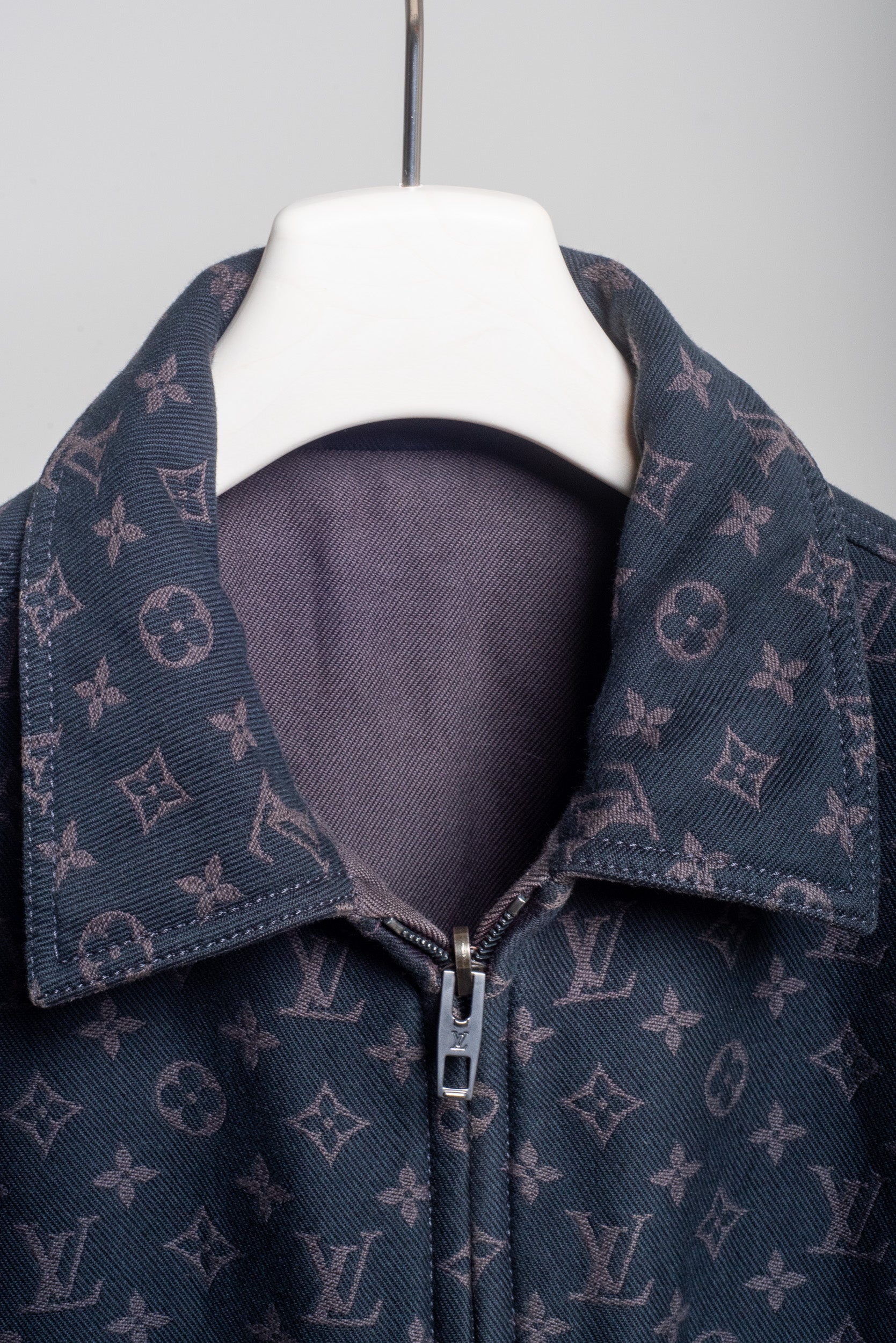 Black and Taupe Monogram Denim Jacket