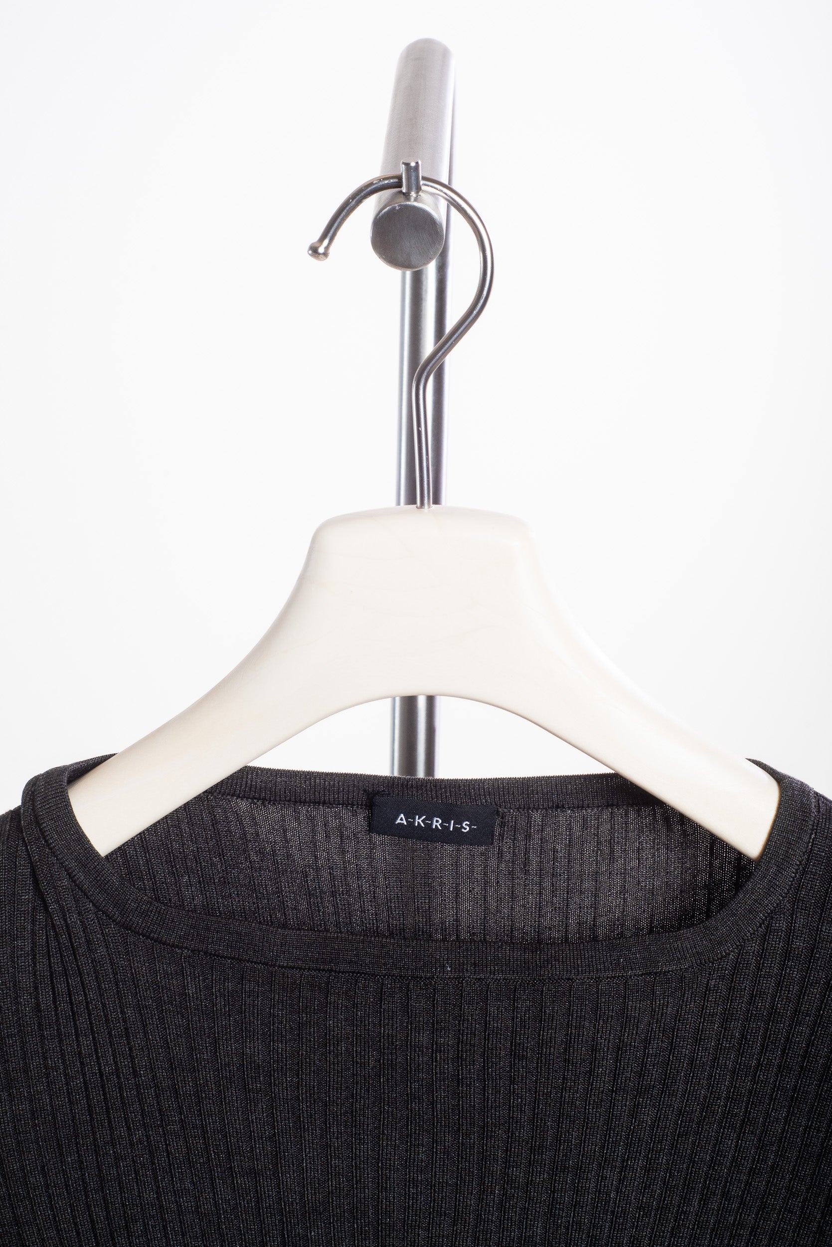 Vintage Grey Long Sleeve Ribbed Top