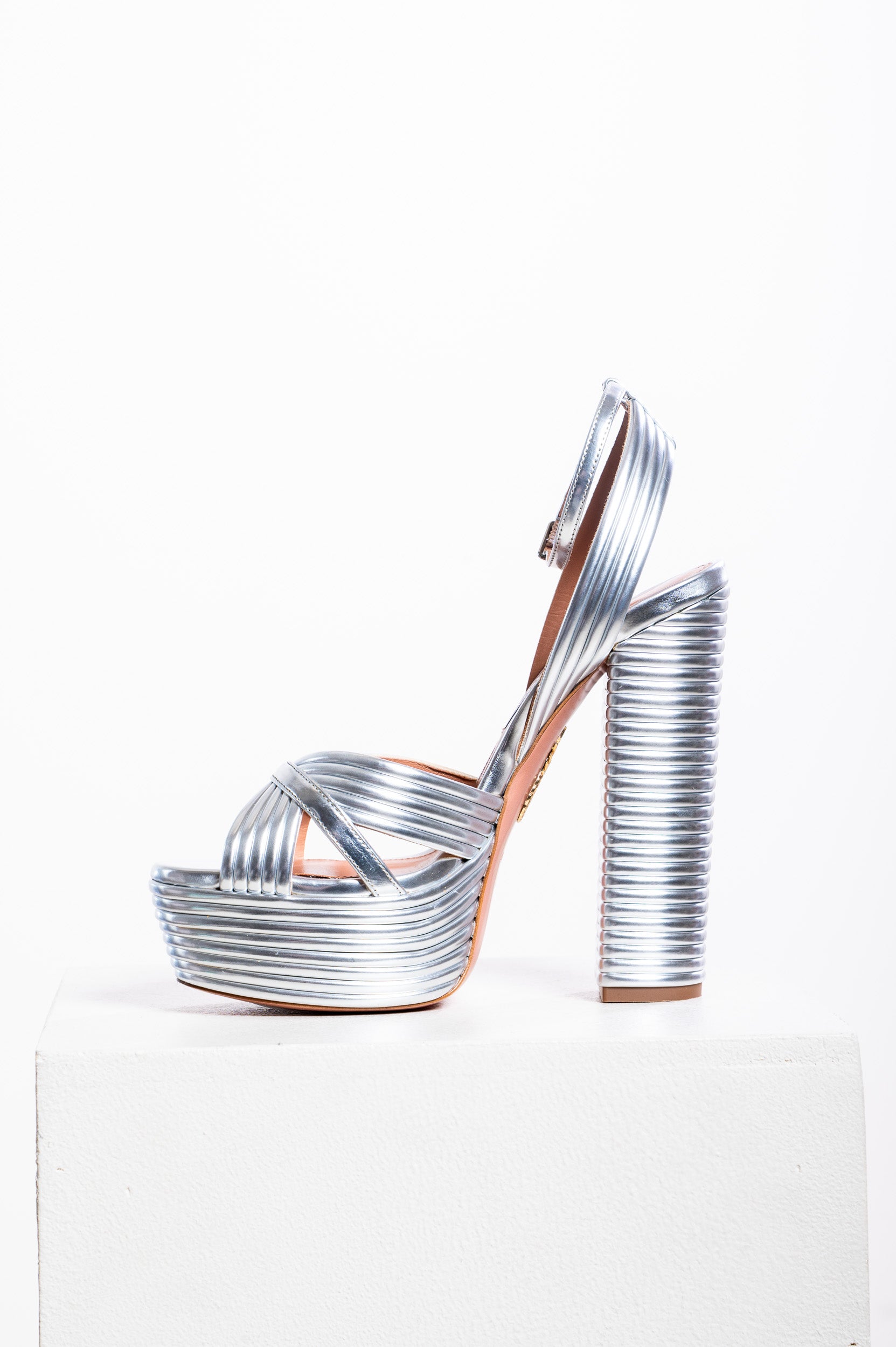 Silver Sundance Plateau Platform High Heel Sandal