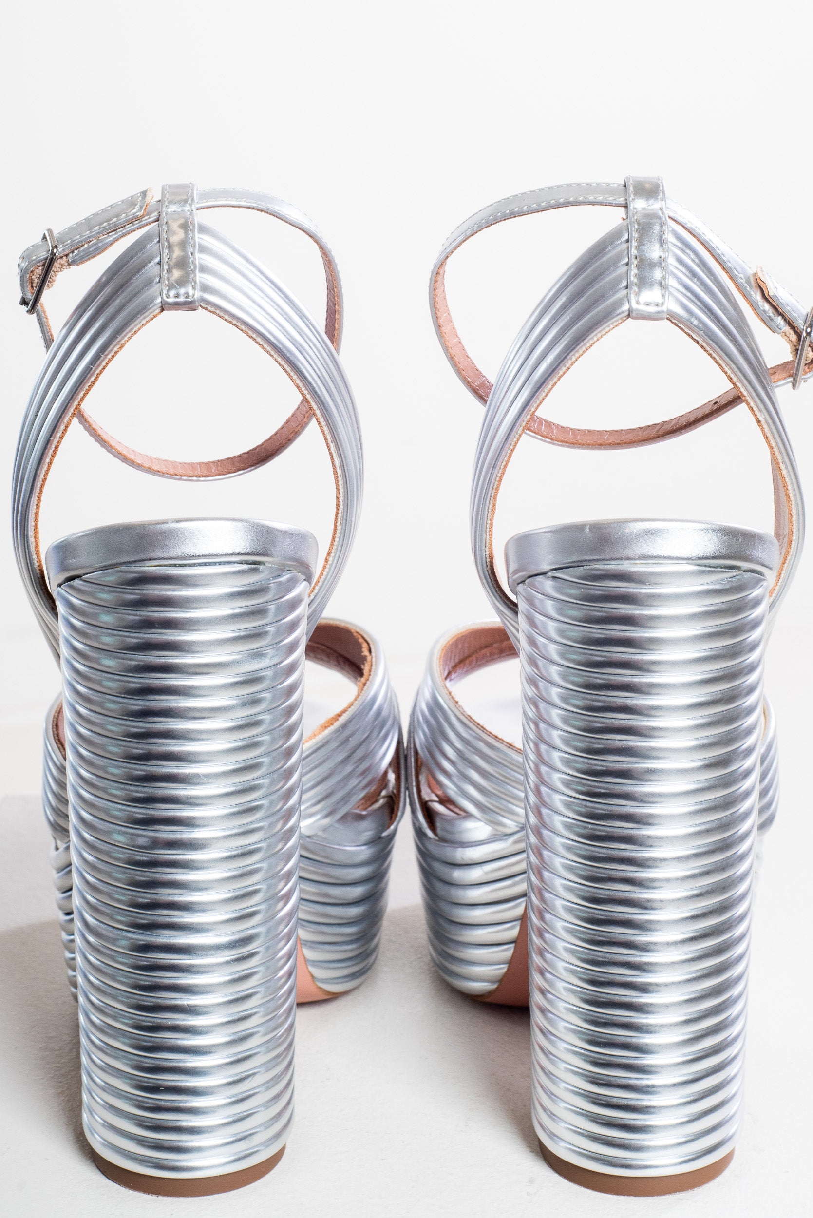 Silver Sundance Plateau Platform High Heel Sandal