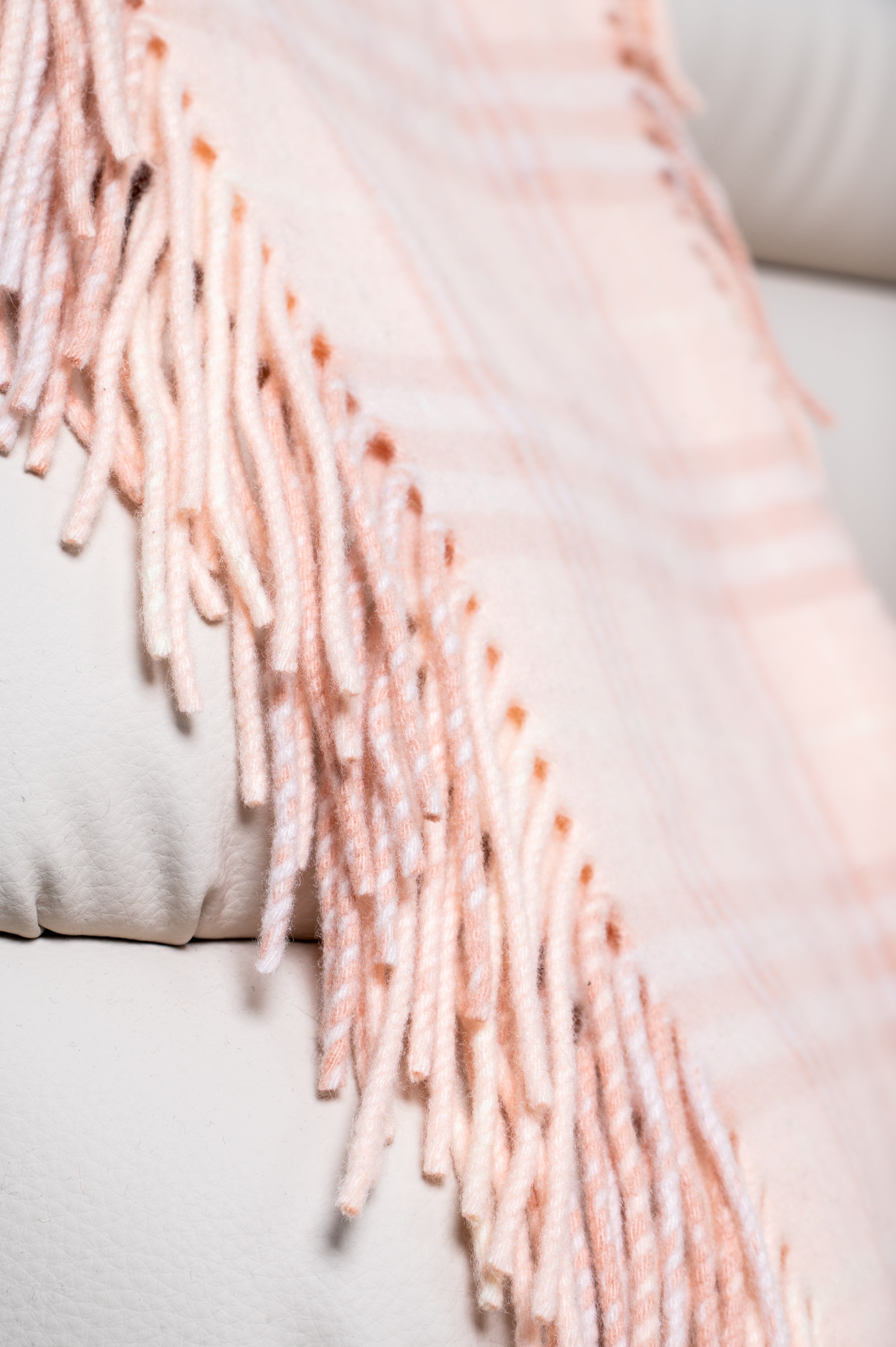 Pink Check Cashmere Happy Scarf