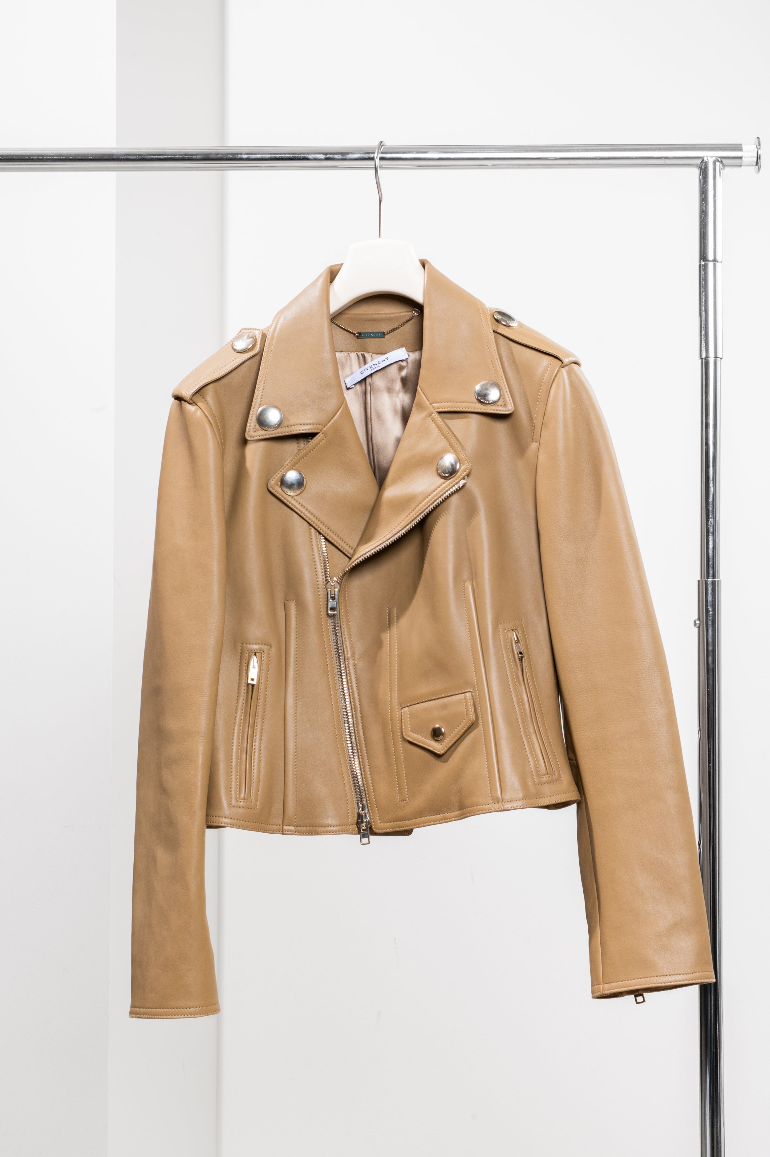 Camel Moto Leather Jacket