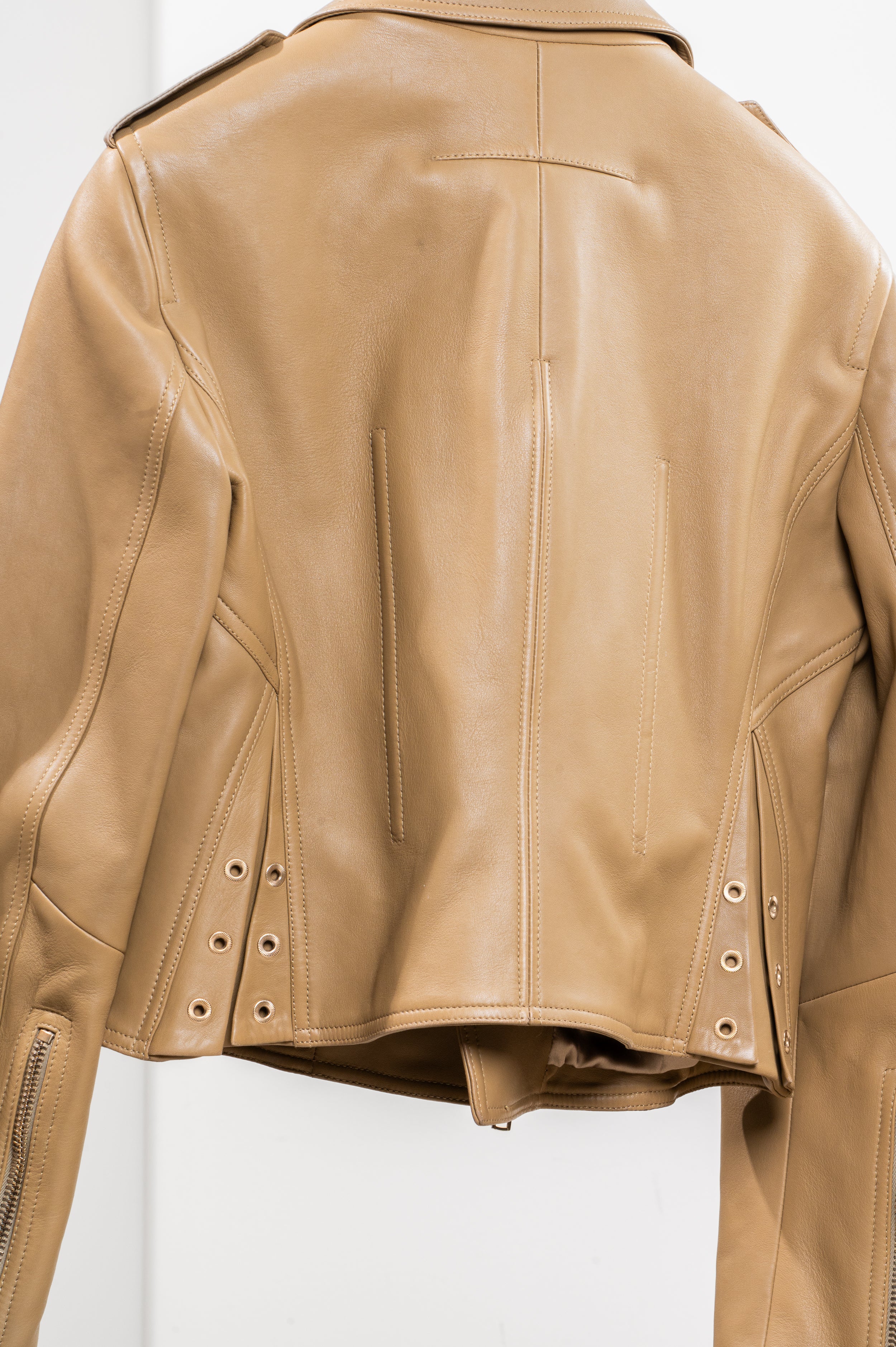 Camel Moto Leather Jacket