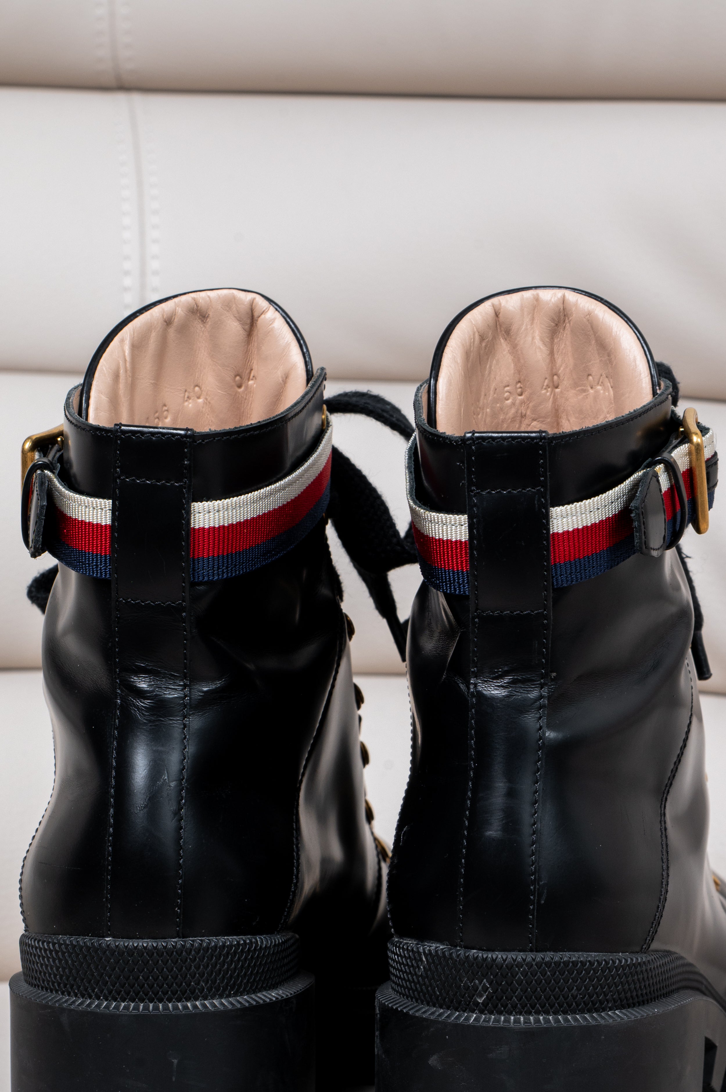 Black Lace Up Lug Sole Ankle Boot