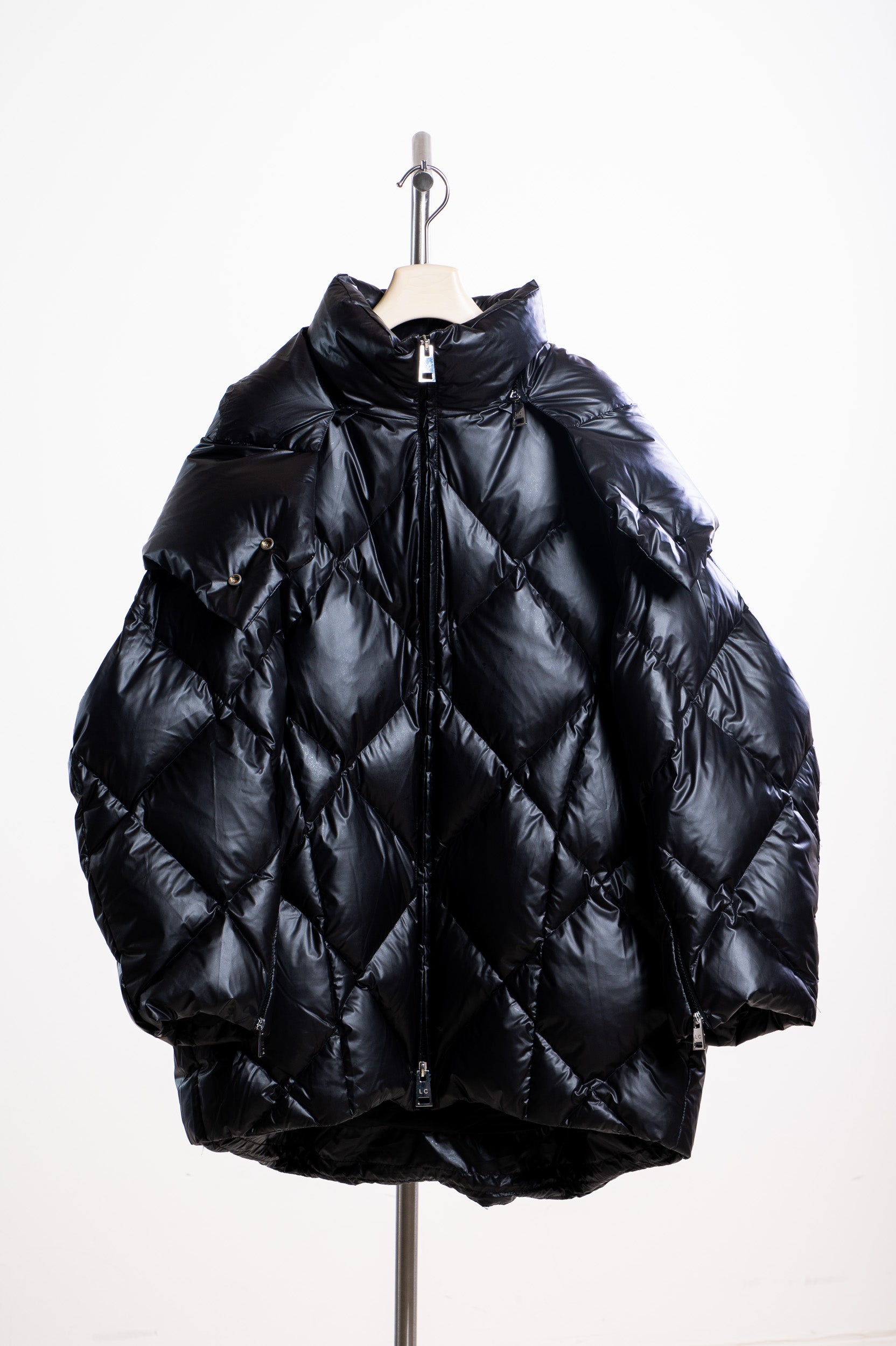 Black Hooded Oversize Puffer Jacket