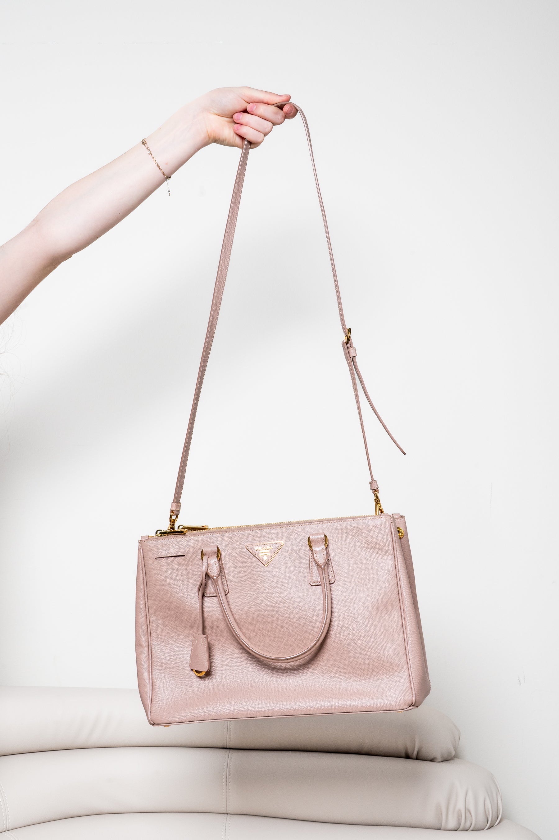 Blush Large Galleria Top Handle Bag