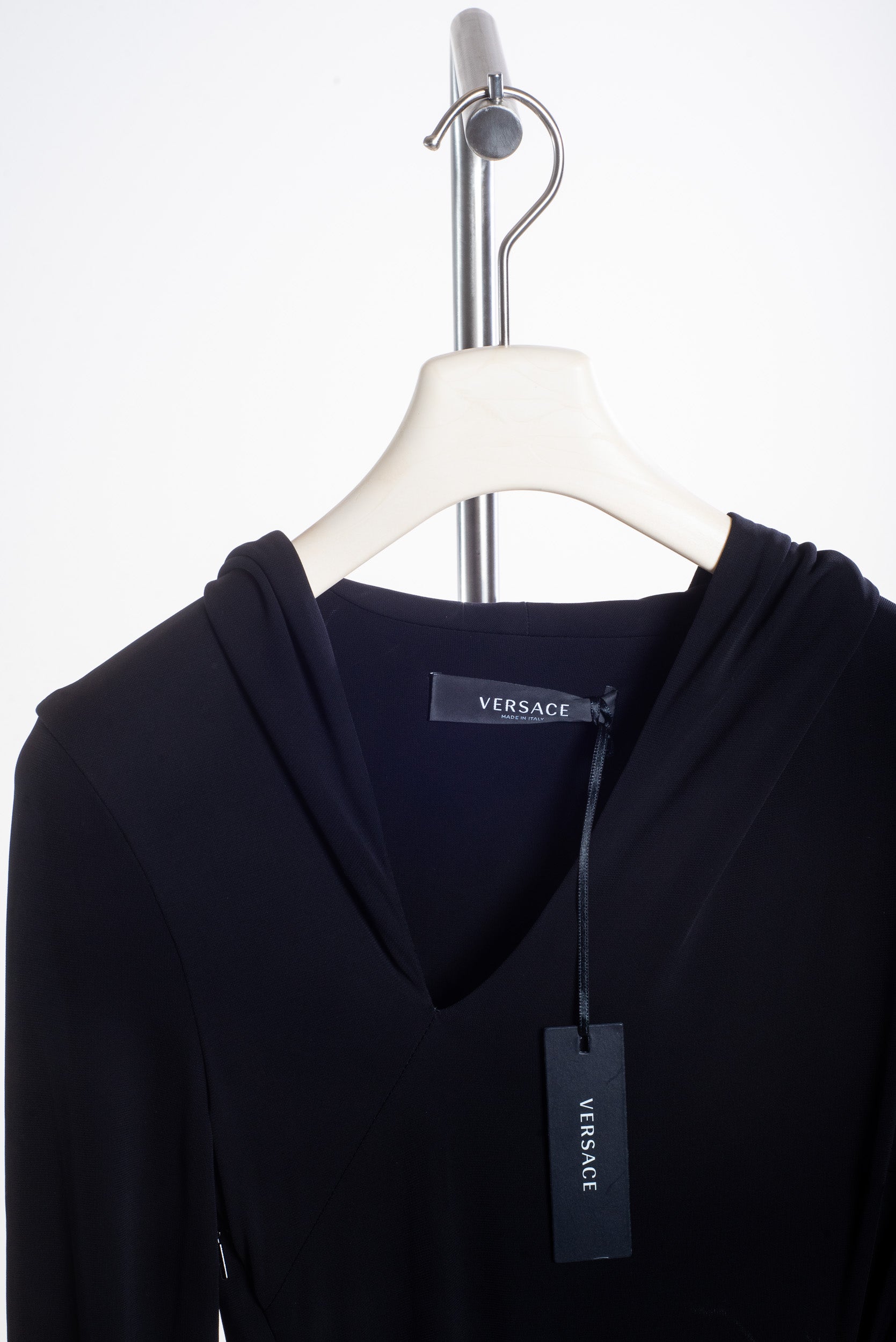 Black Hooded Long Sleeve Dress