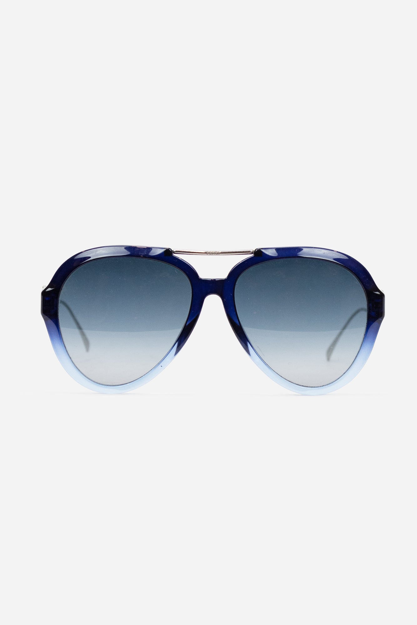 Black and Blue Gradient Lens Aviator Sunglasses
