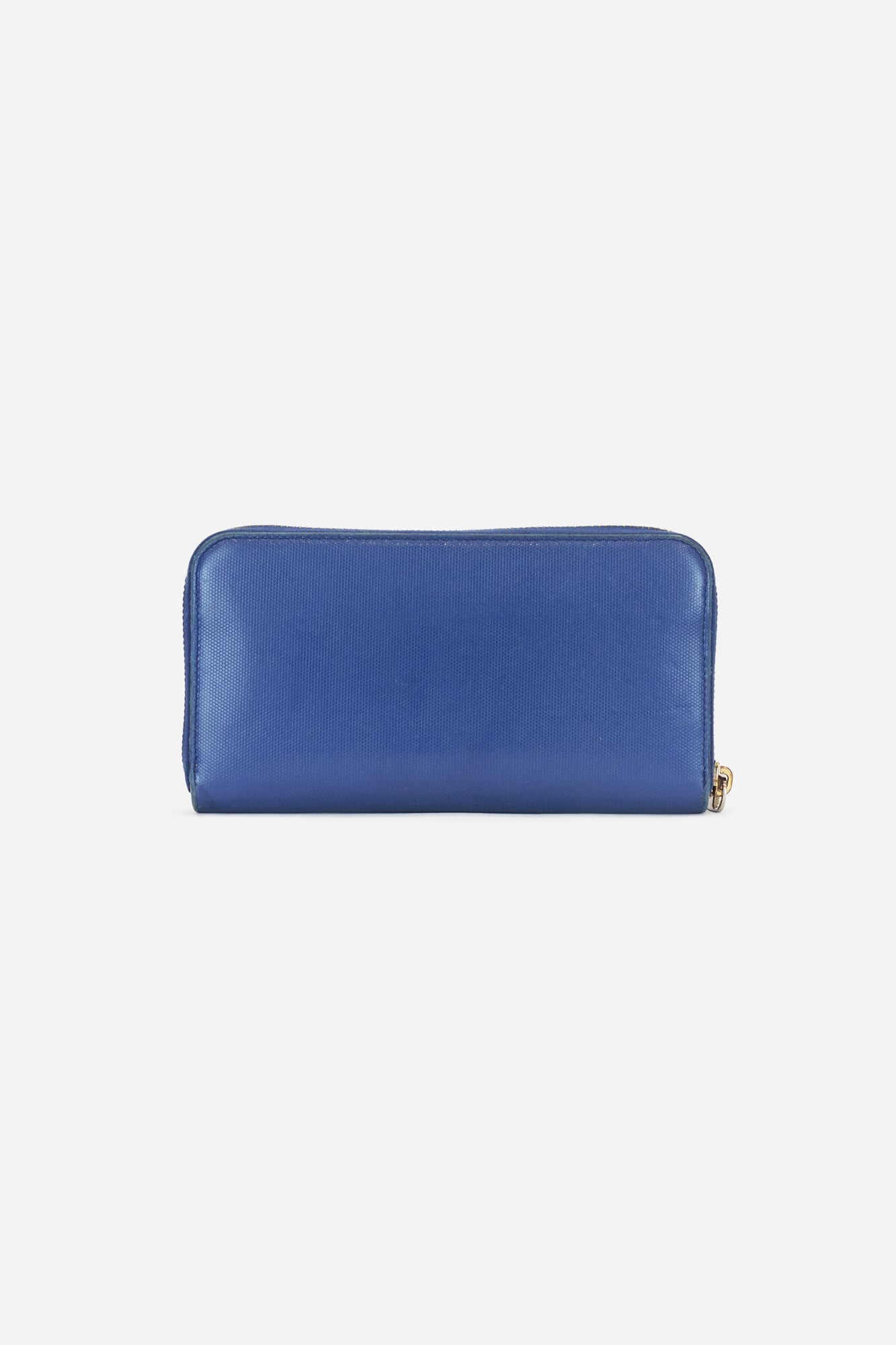 Blue Gold Zipper Wallet
