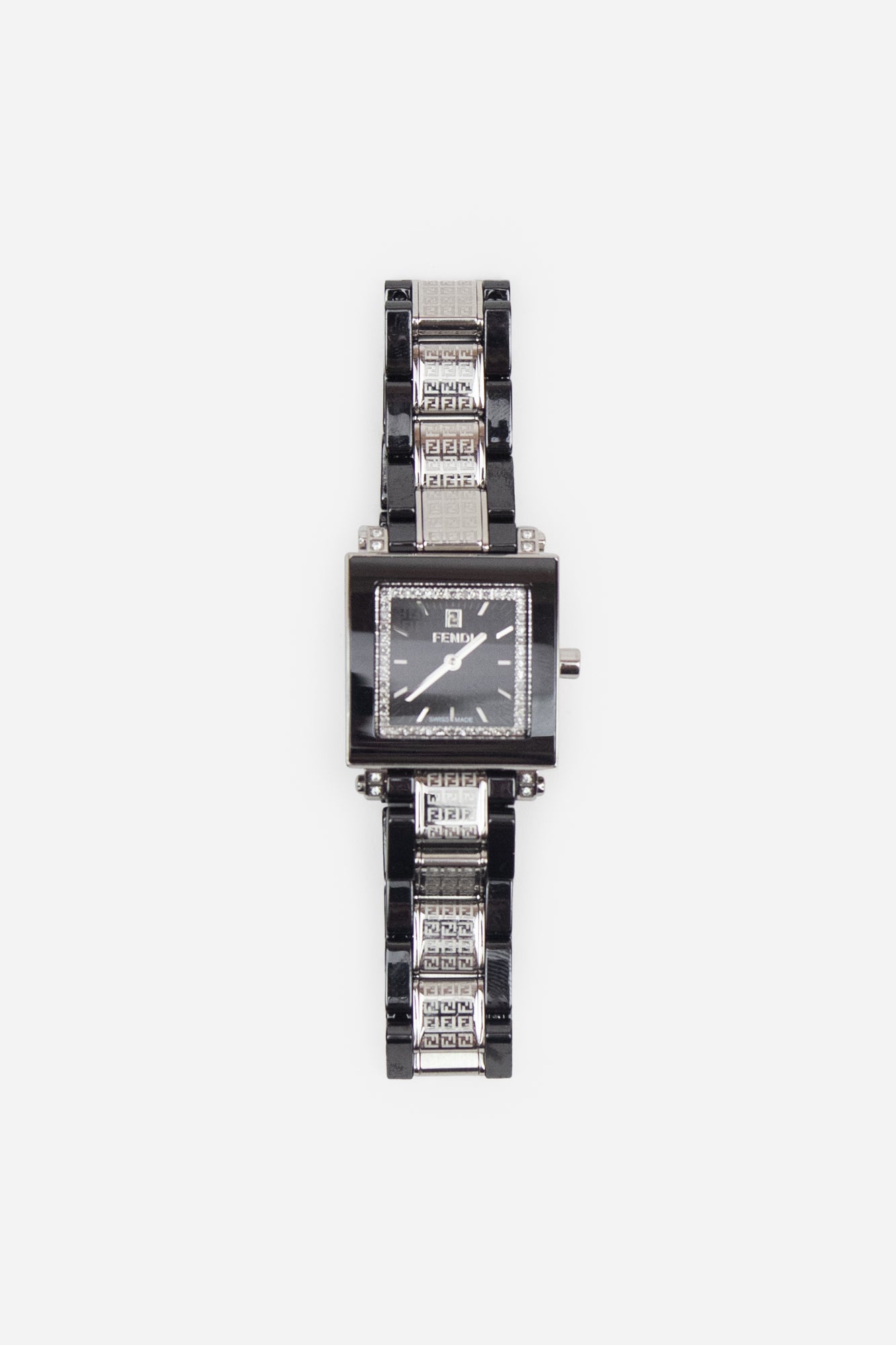 Fendi Orologi Quadro Black Ceramic Watch
