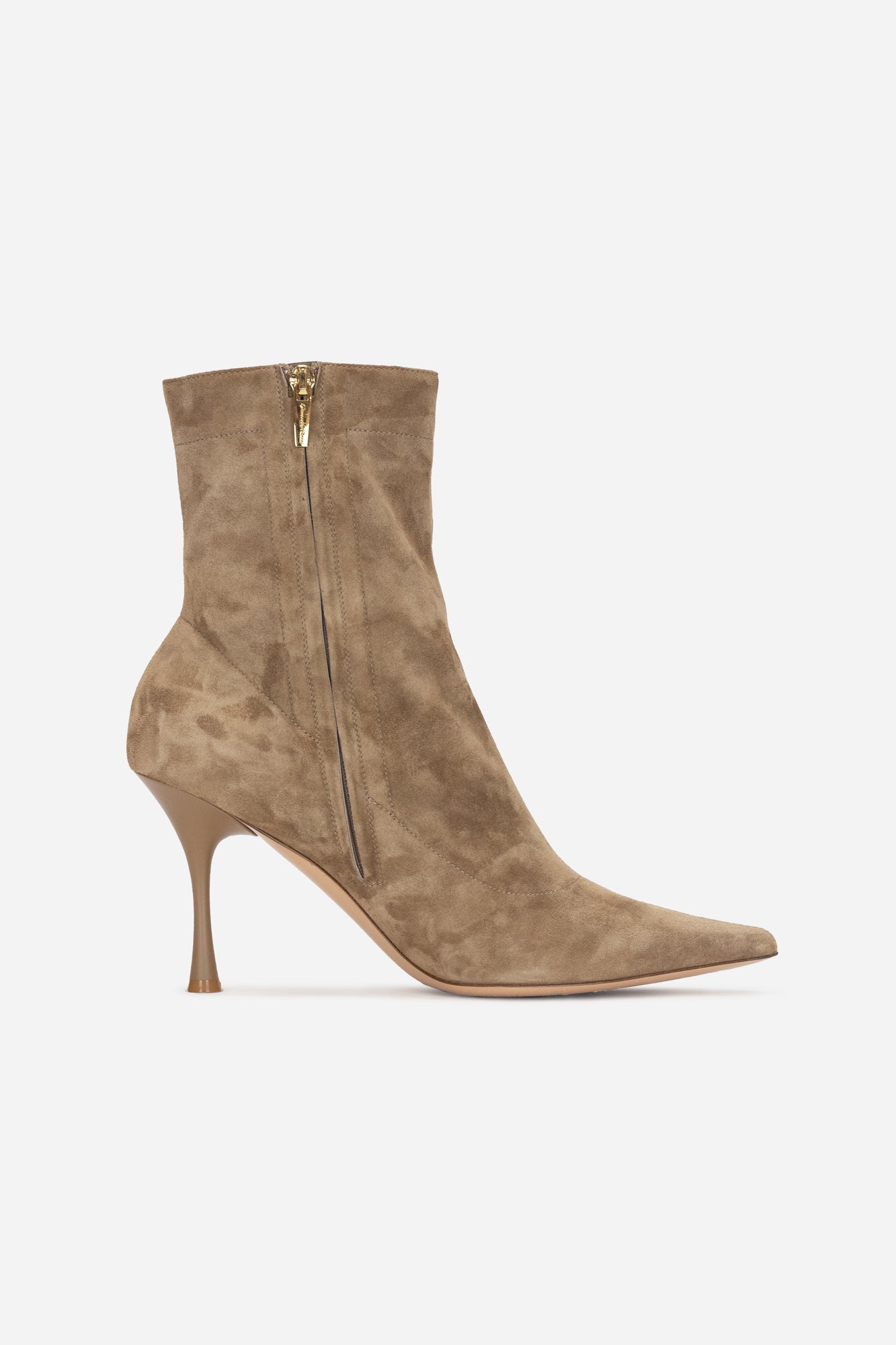 Brown Dunn Camoscio Suede Zip Up Ankle Boot
