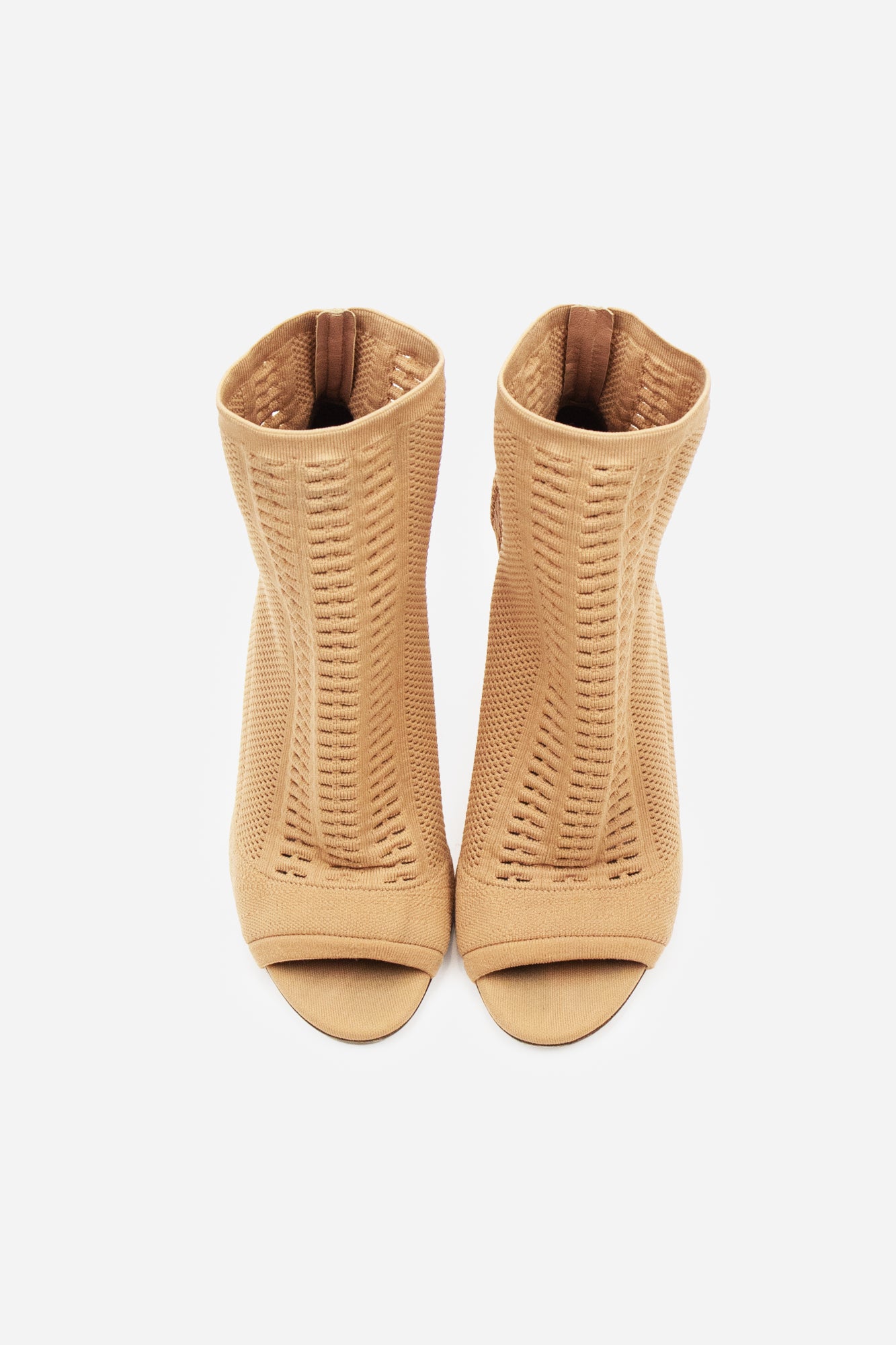 Peep toe booties on sale nude