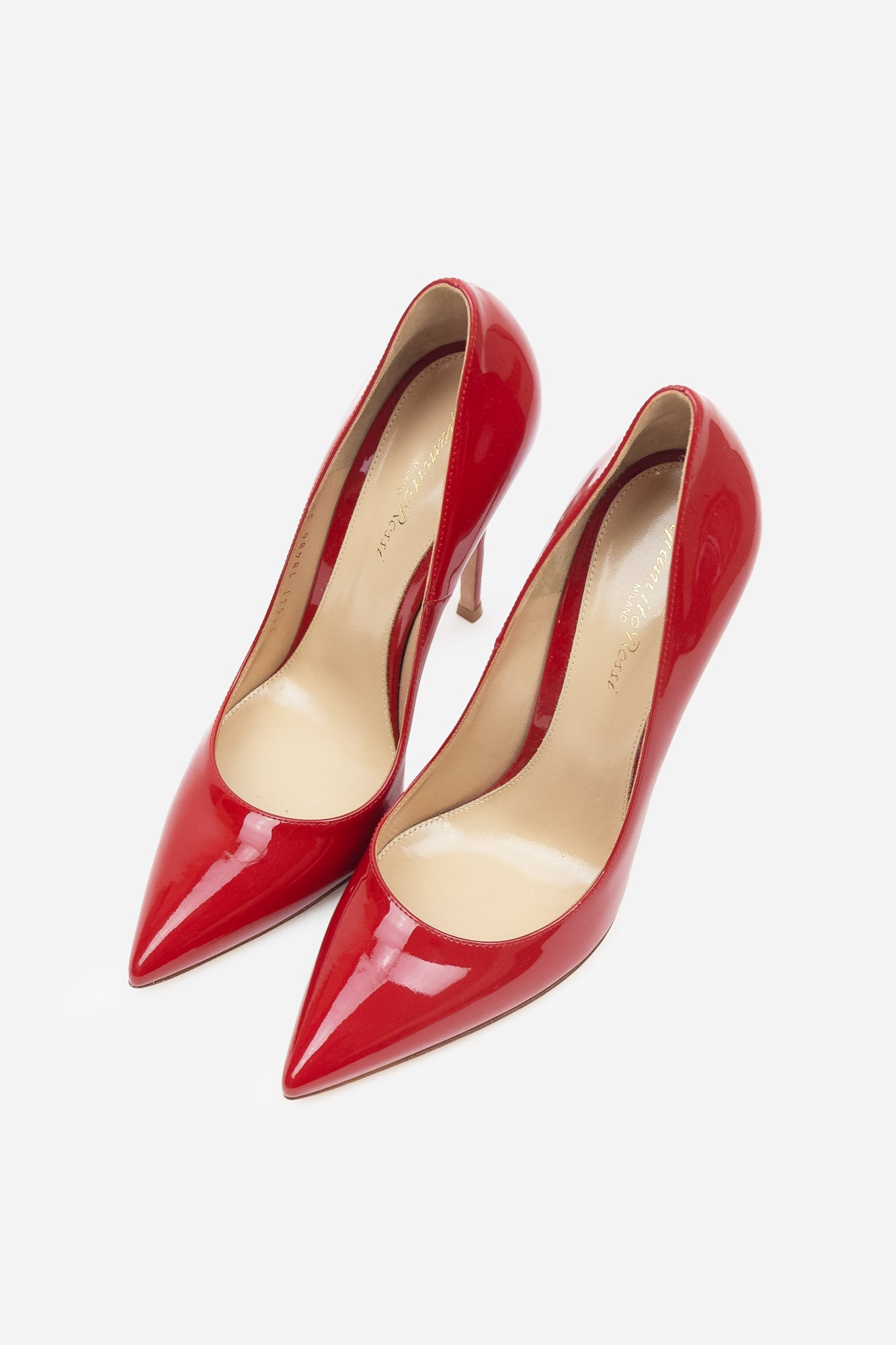 Patent Red Pointed Toe Pump