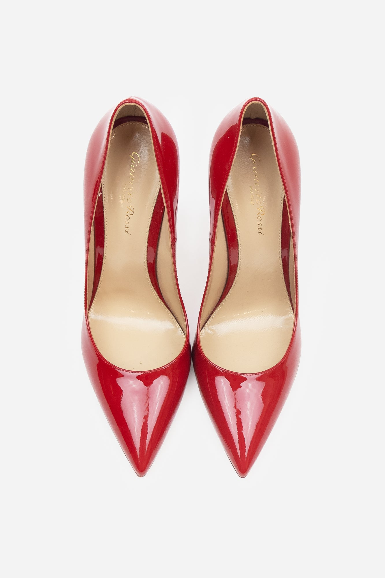 Patent Red Pointed Toe Pump