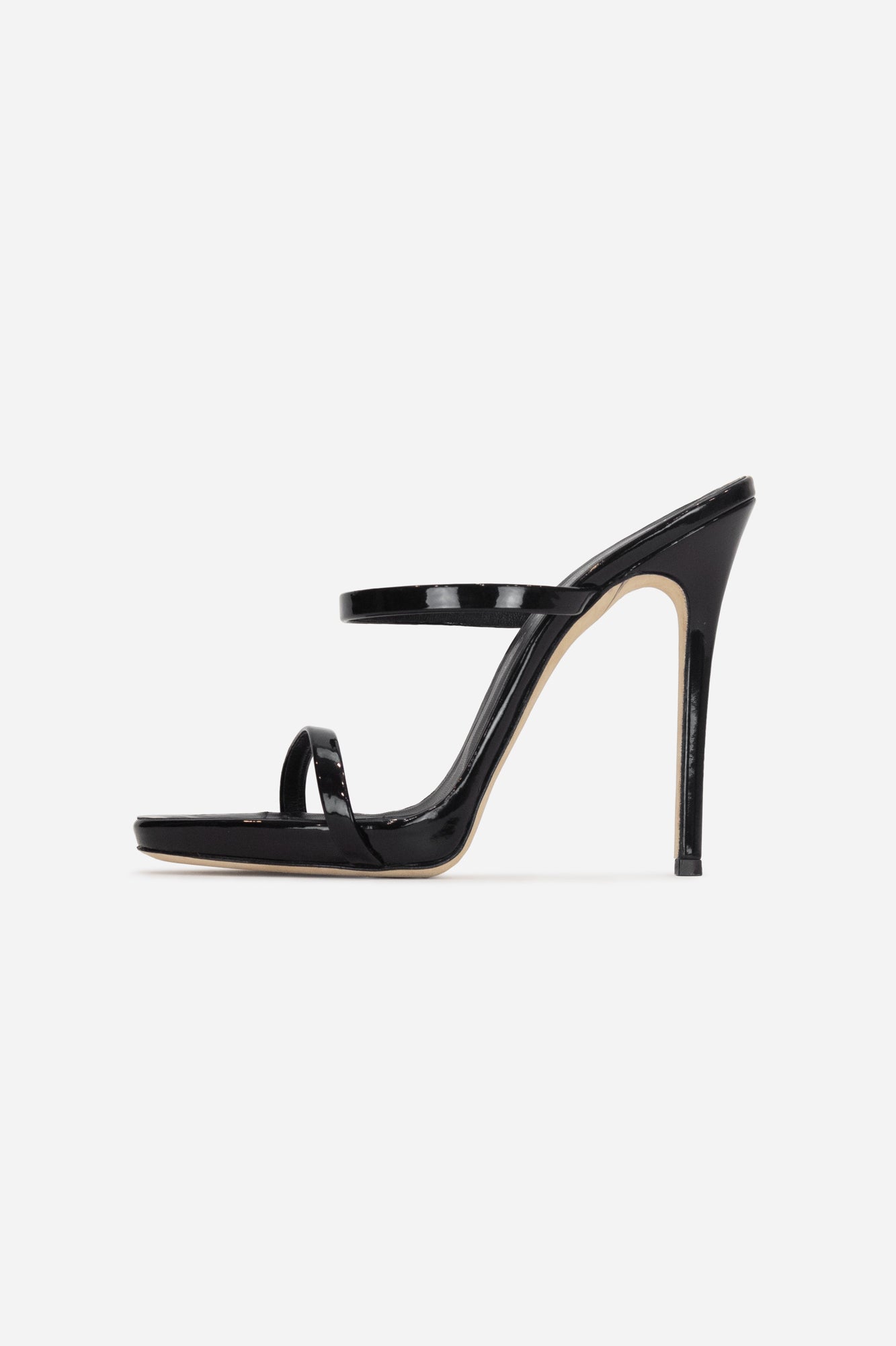 Black Double Top Strap Pumps