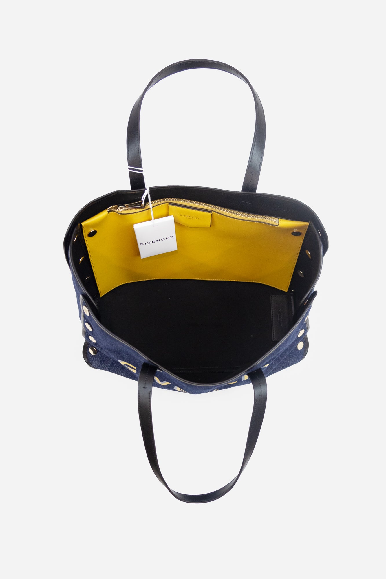 Denim Bond Shopper With Yellow Interior