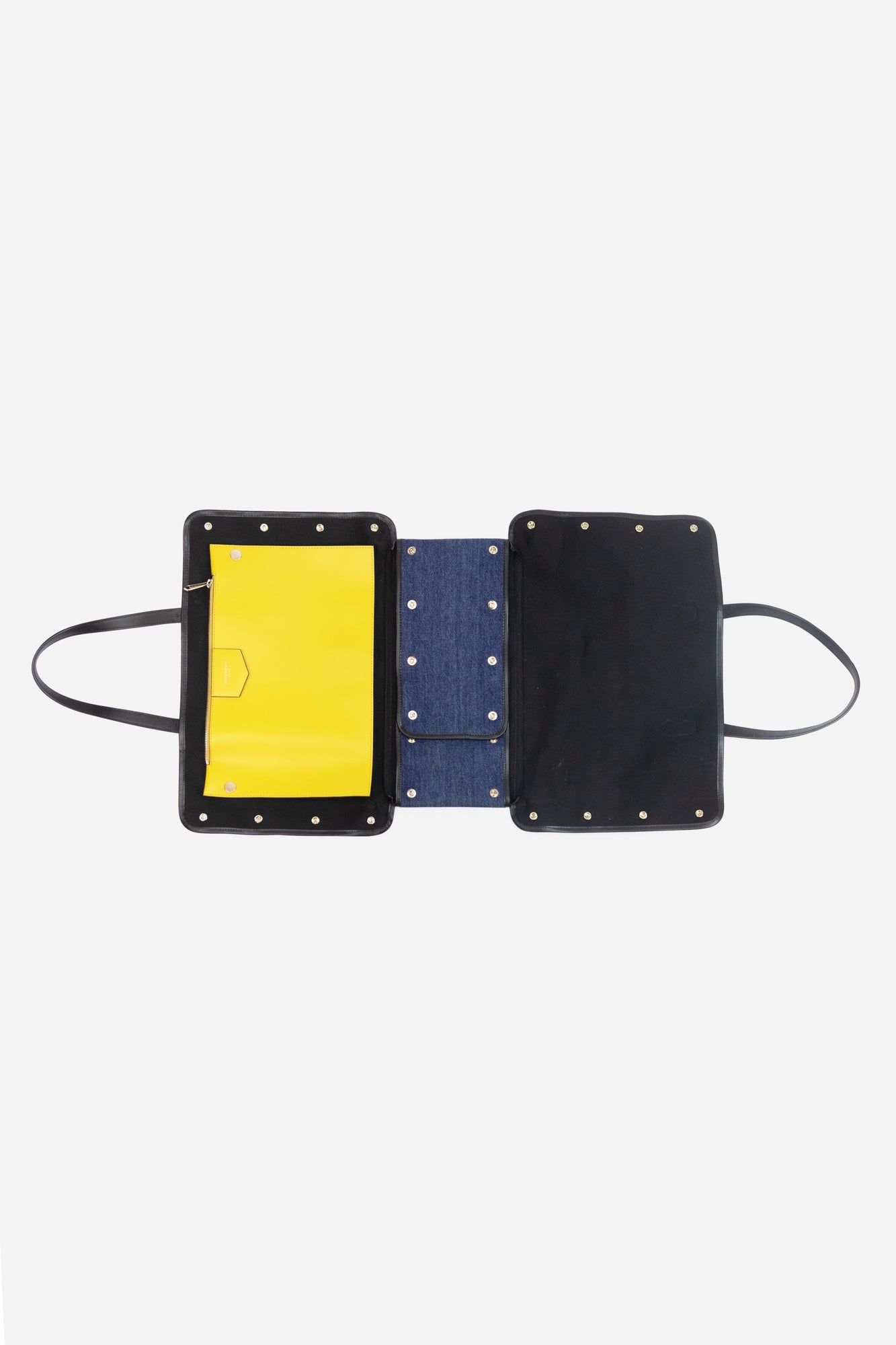 Denim Bond Shopper With Yellow Interior