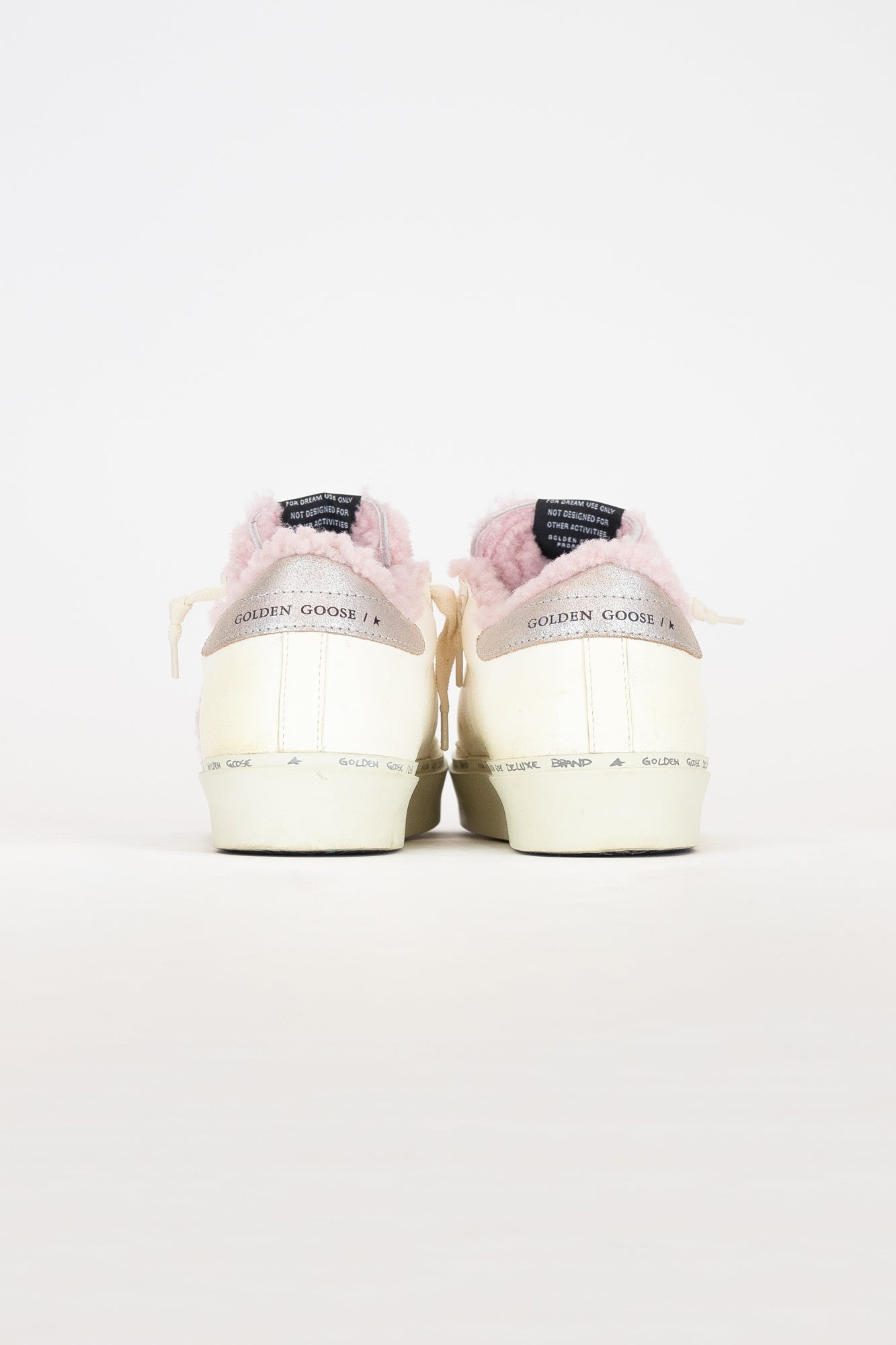 White And Pink Sherpa Sneakers