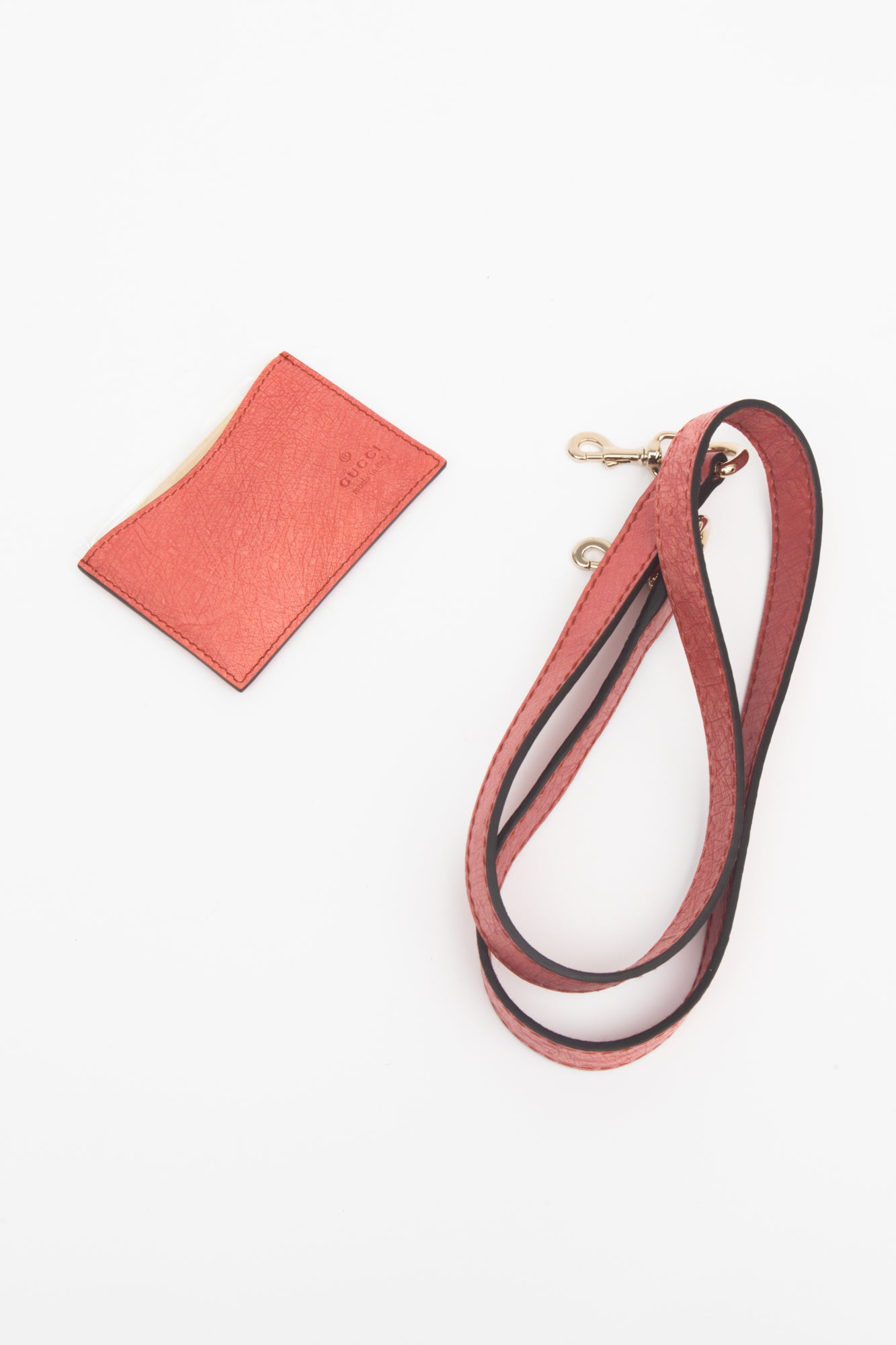 1947 Orange-y Pink Ostrich/Bamboo Top Handle Bag