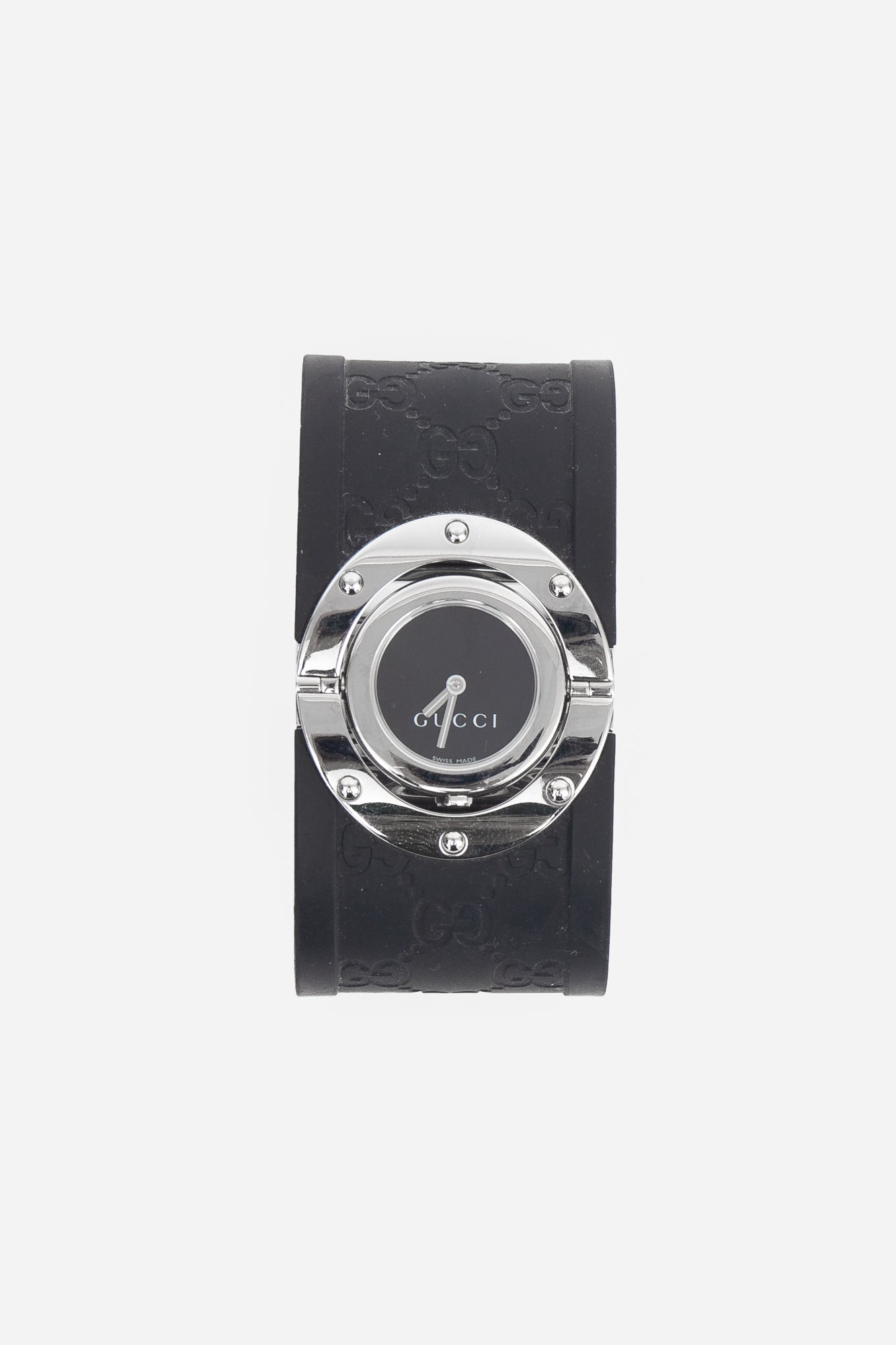 Black And Silver Twirl Face Watch