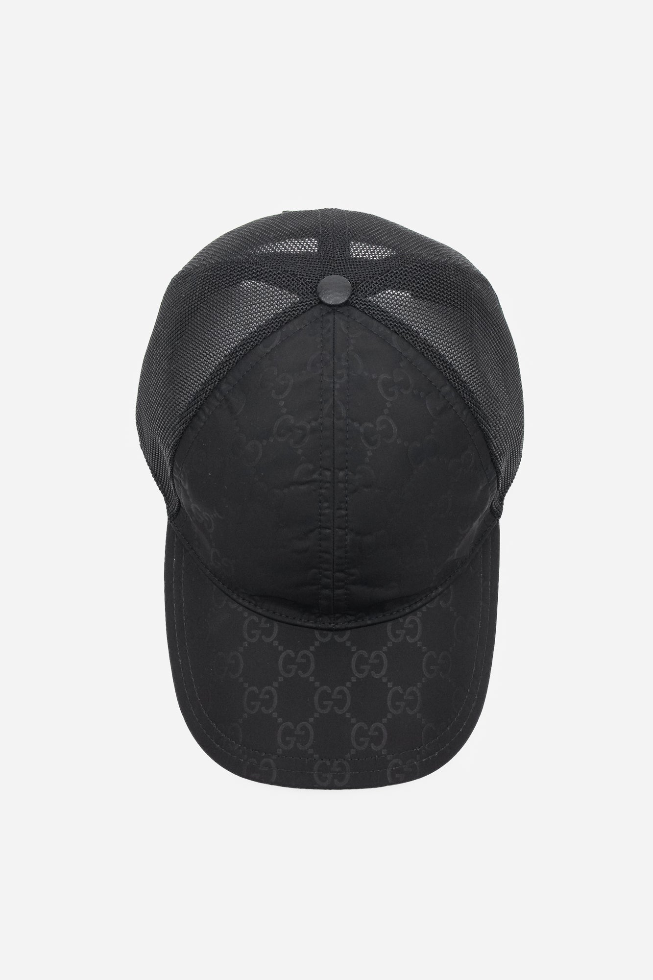 Black GG Nylon Baseball Cap