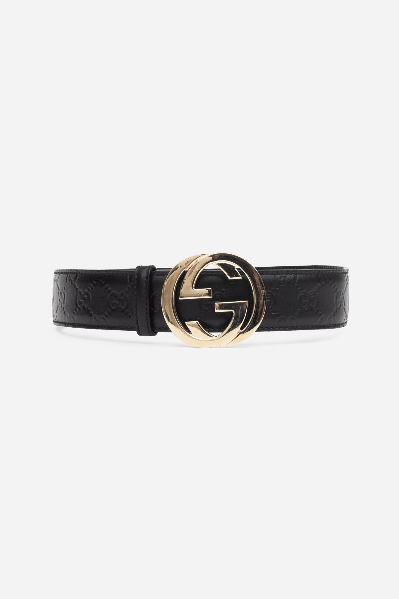 Black Guccissima Monogram Belt