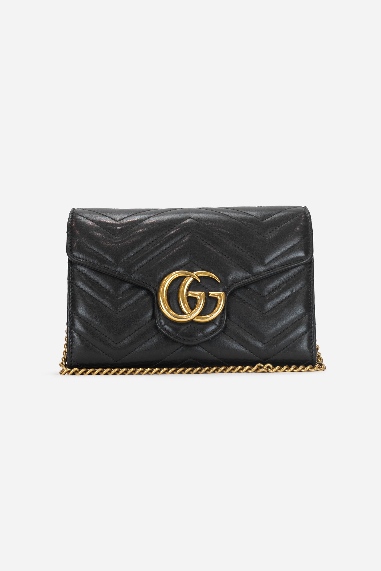 Black Mini GG Marmont Chain Wallet