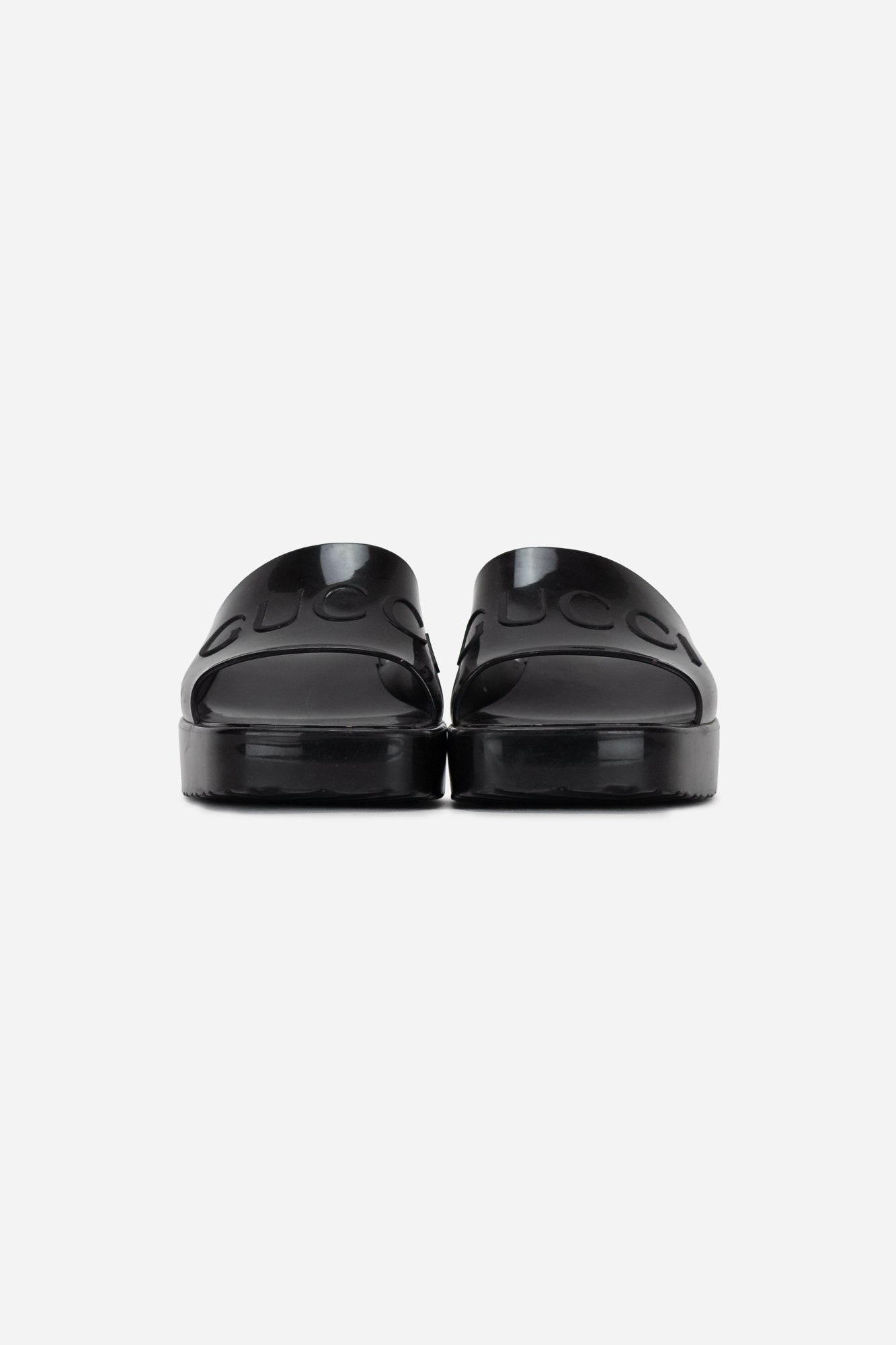 Black Rubber Slide Sandals