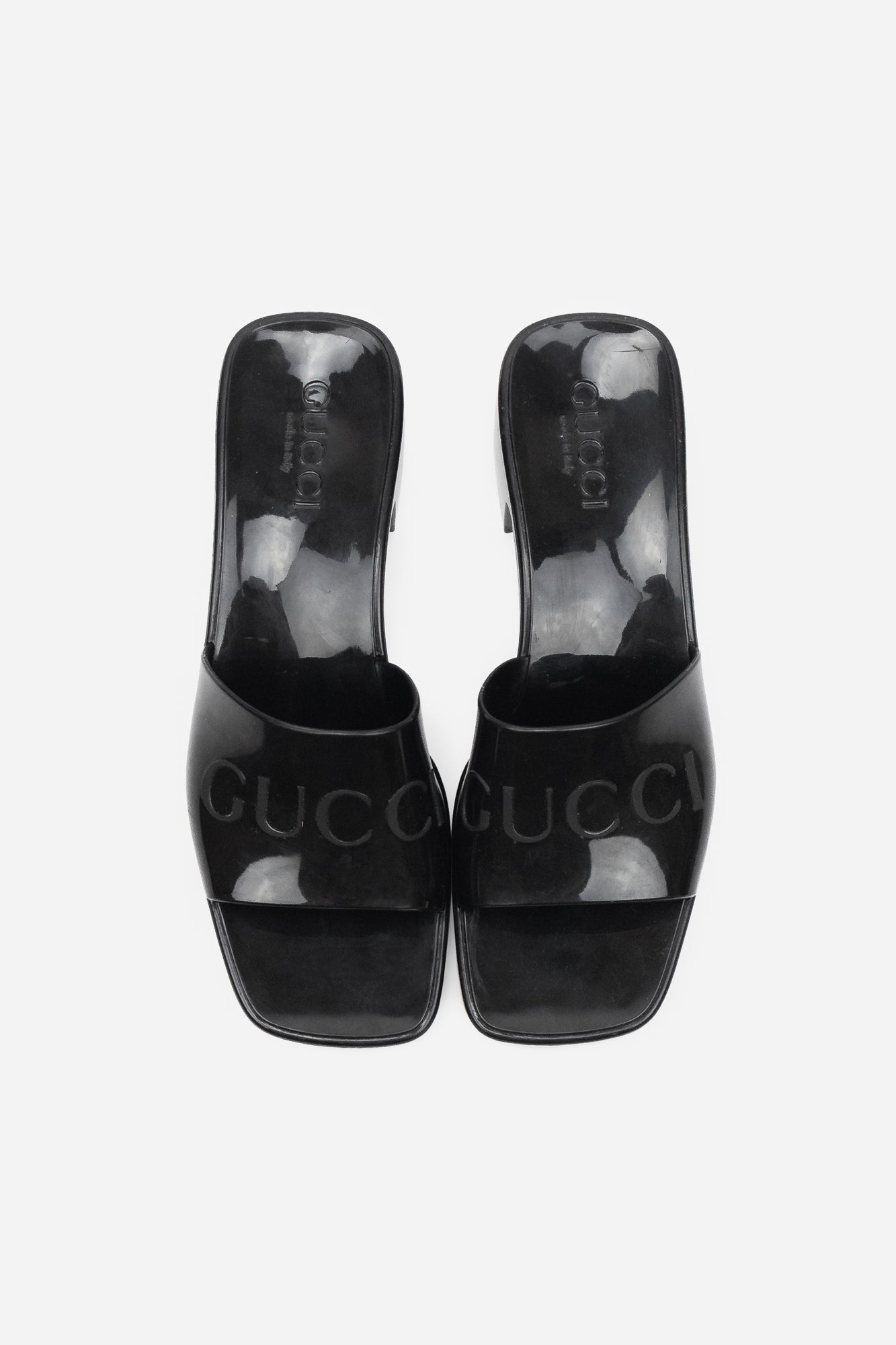 Black Rubber Slide Sandals