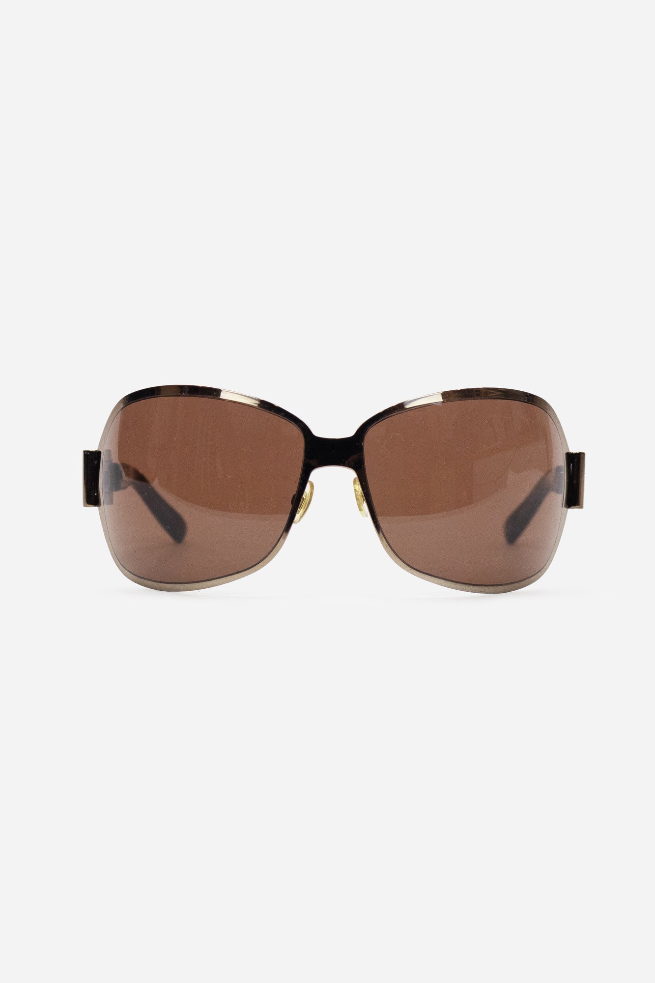 Brown Wire Shield Sunglasses