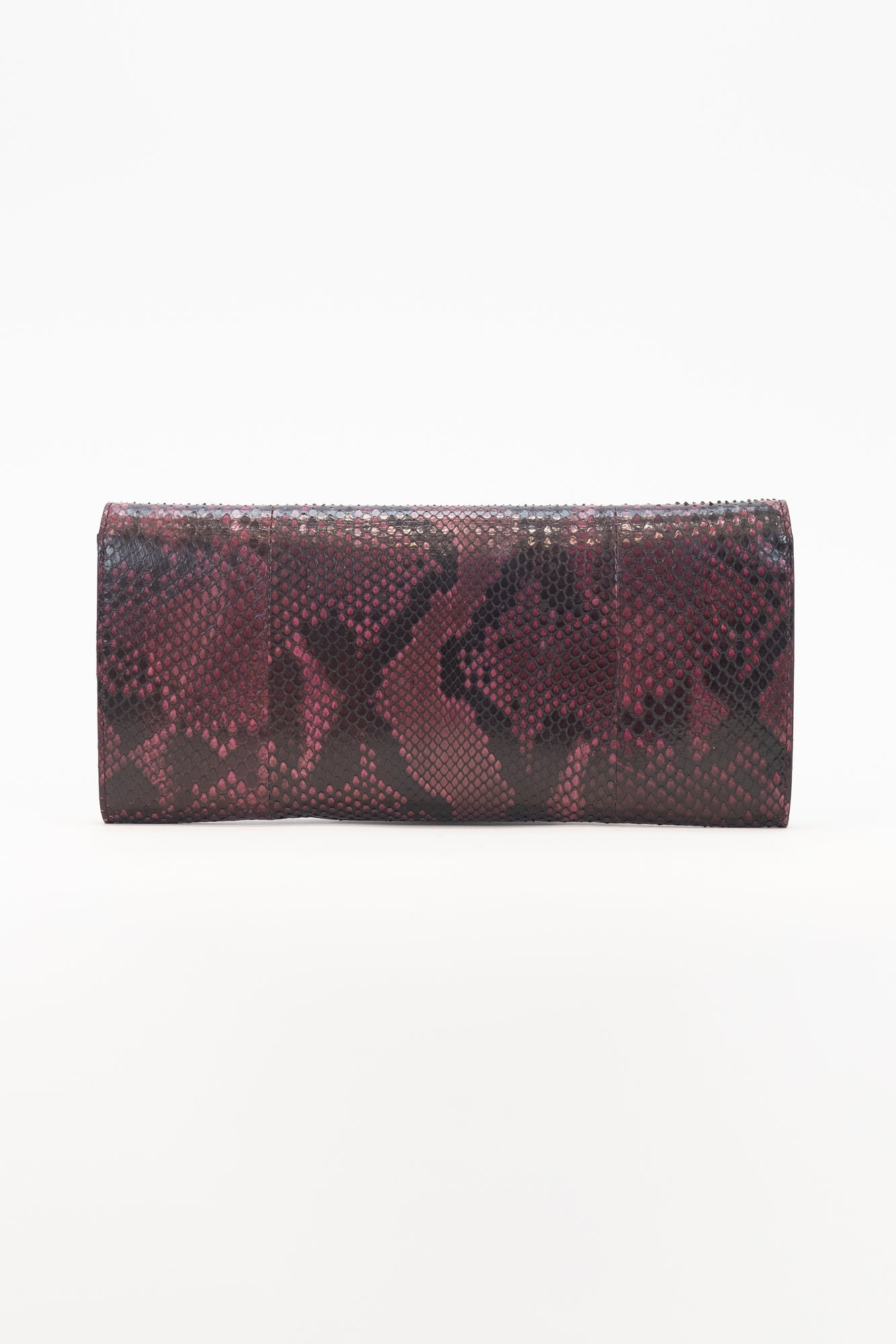 Burgundy G Night Python Clutch