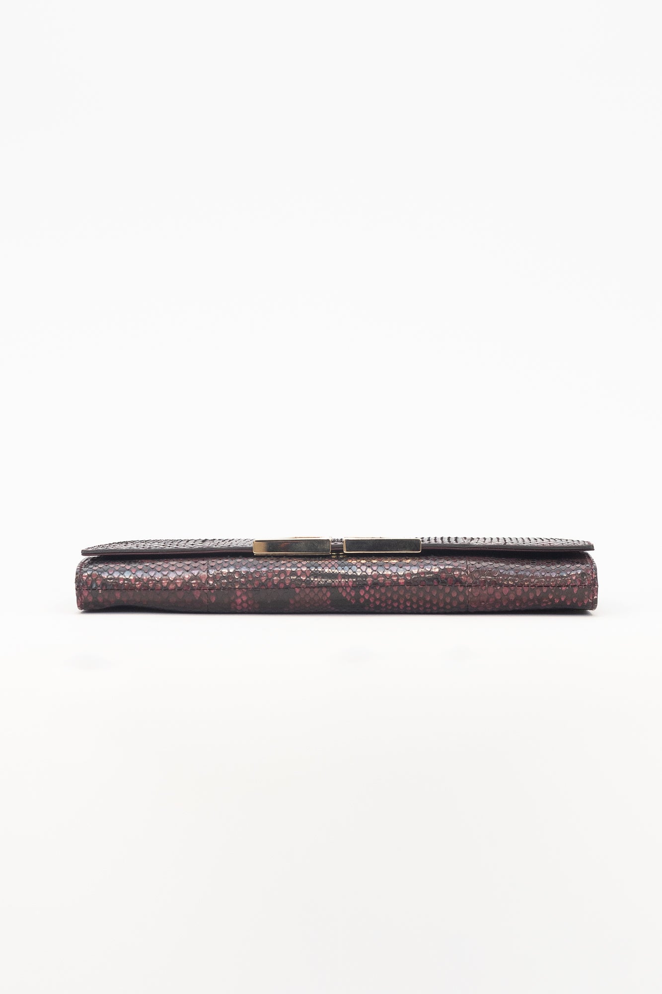 Burgundy G Night Python Clutch