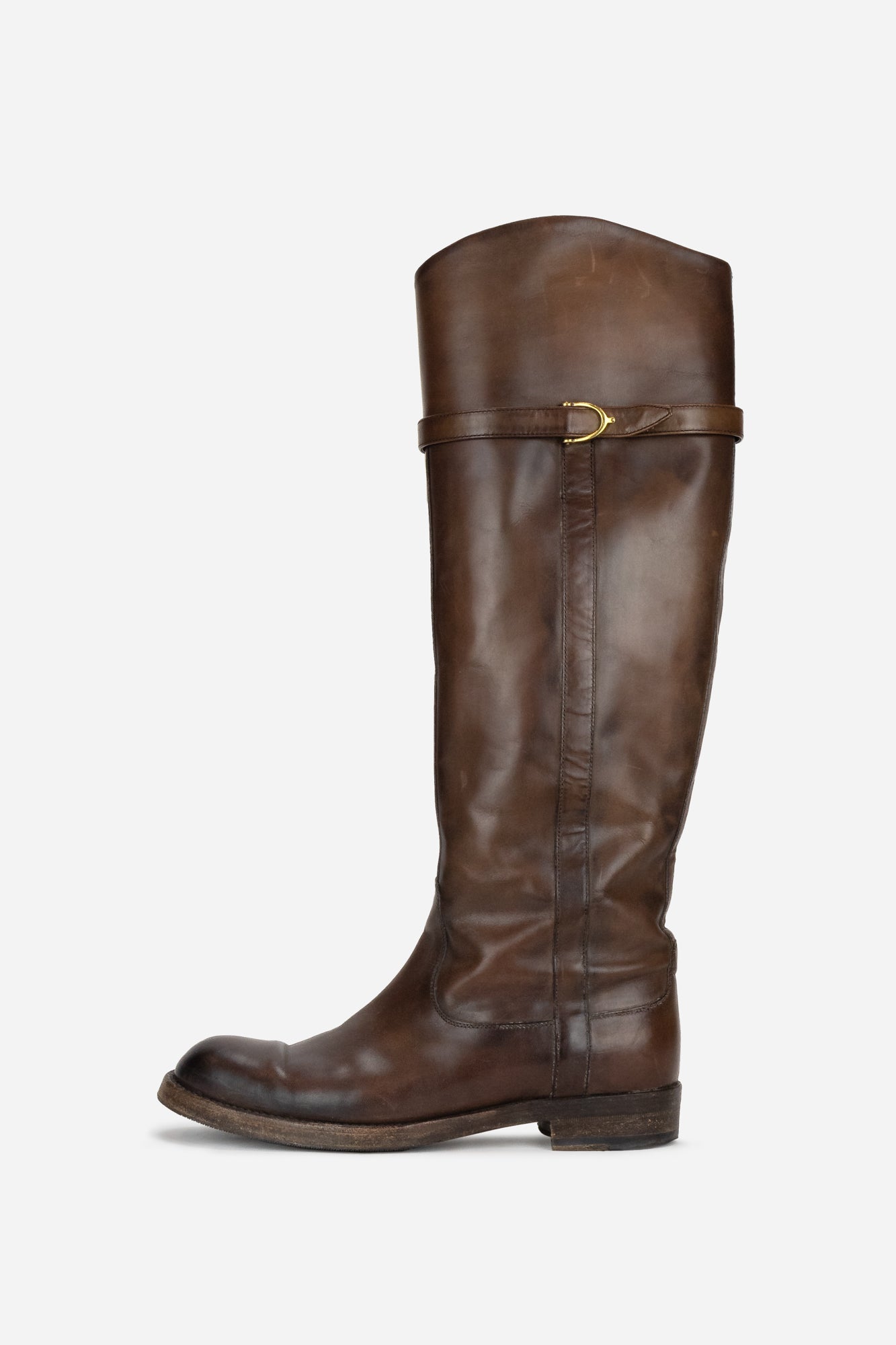 Dark Brown Eleonora Leather Riding Boot
