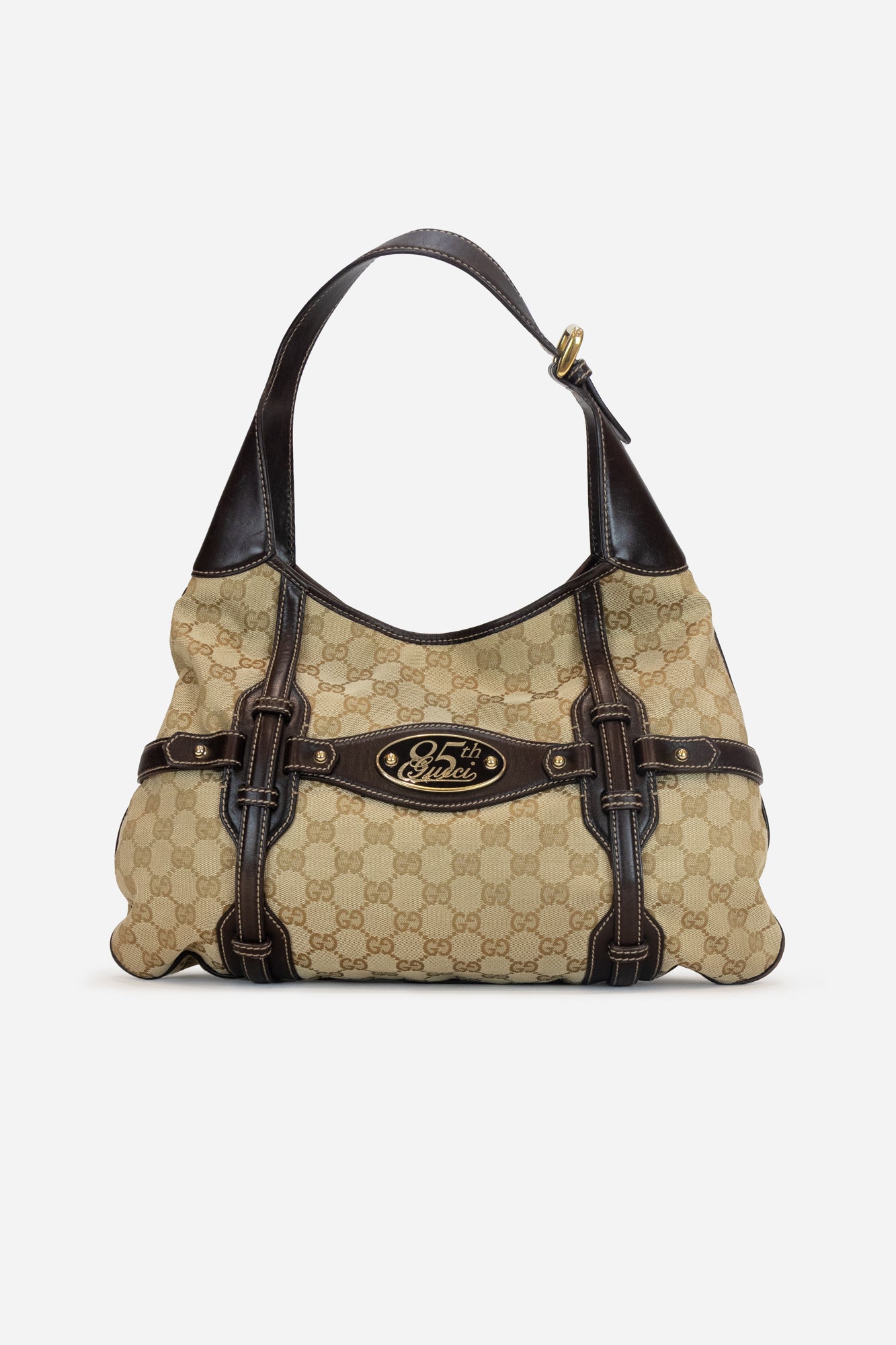 GG Canvas + Leather 85th Anniversary Brit Hobo