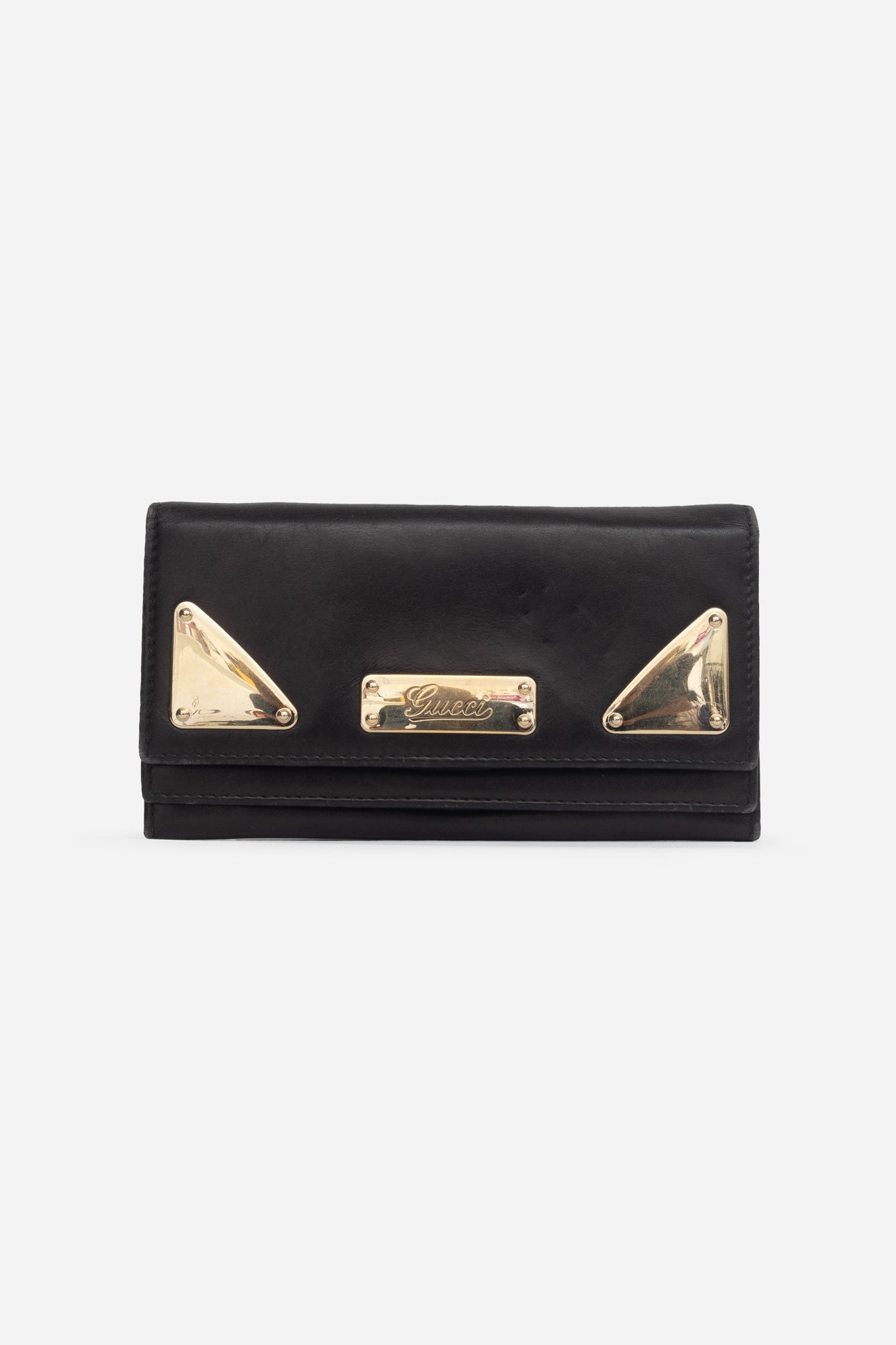 Gold Hardware Black Flap Wallet